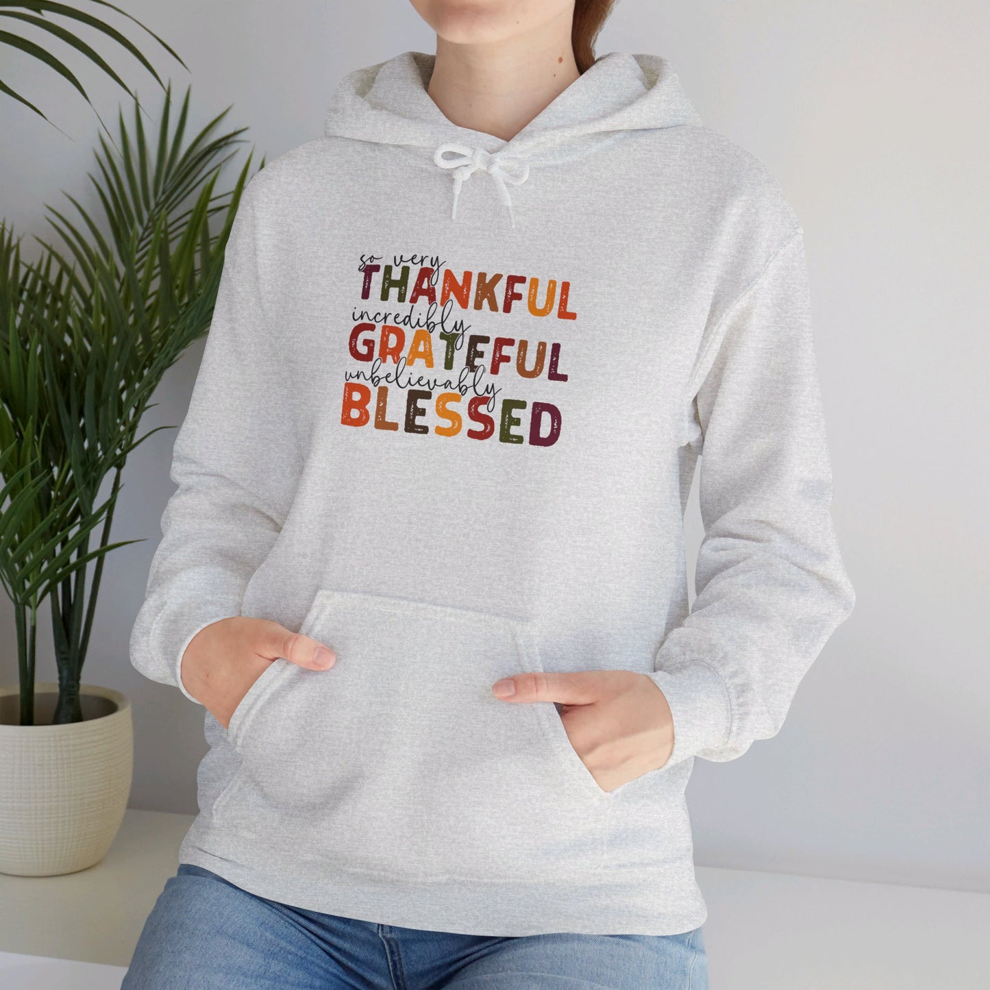 Grateful Thankful Blessed Hoodie - Hoodie - Nazareth Treasures