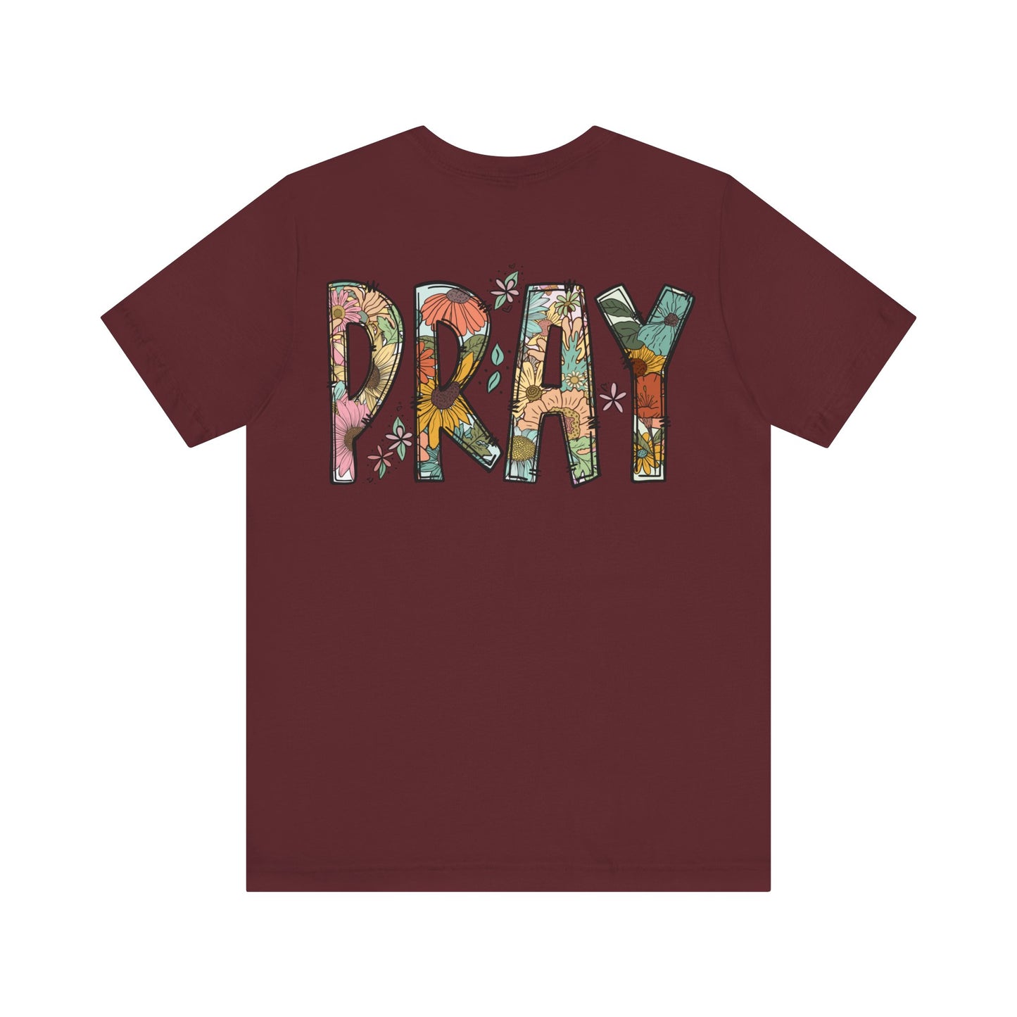 Pray Flowers Boho T-Shirt - T-Shirt - Nazareth Treasures