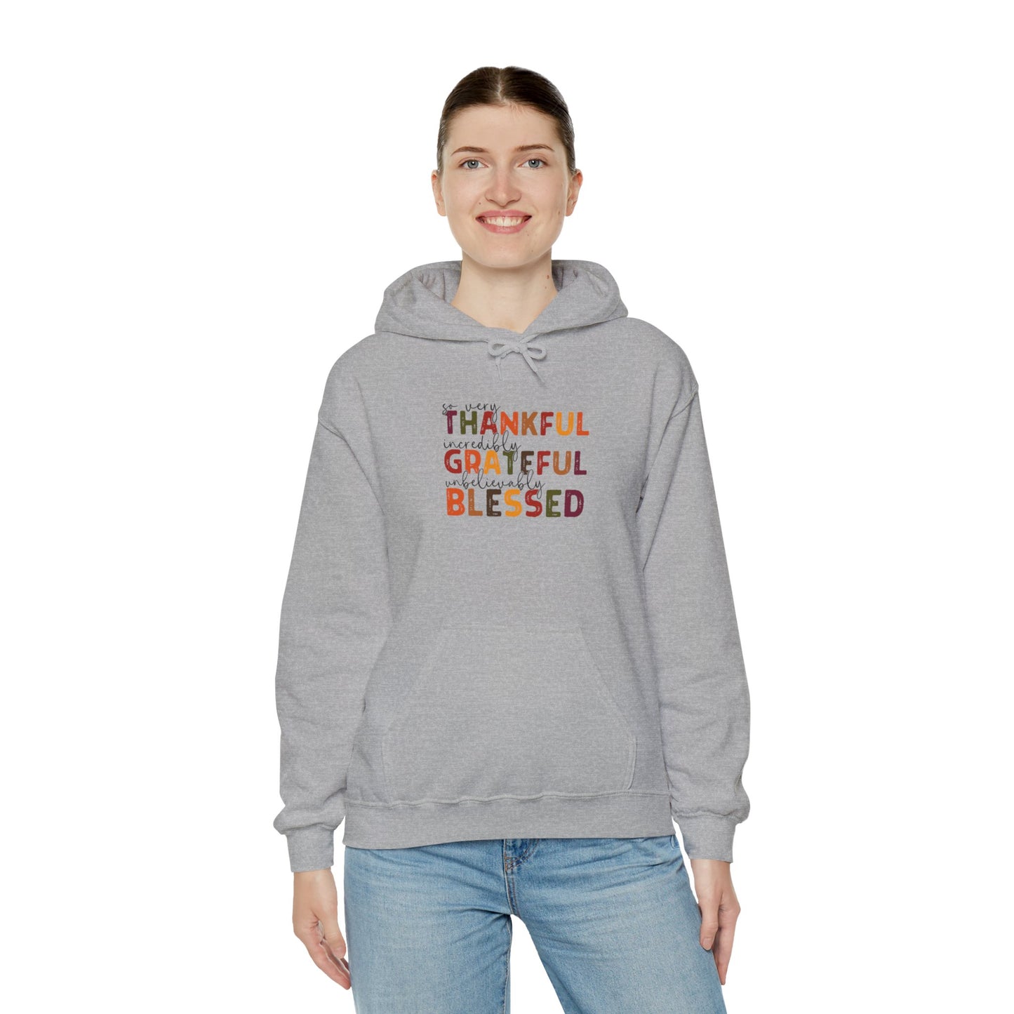 Grateful Thankful Blessed Hoodie - Hoodie - Nazareth Treasures