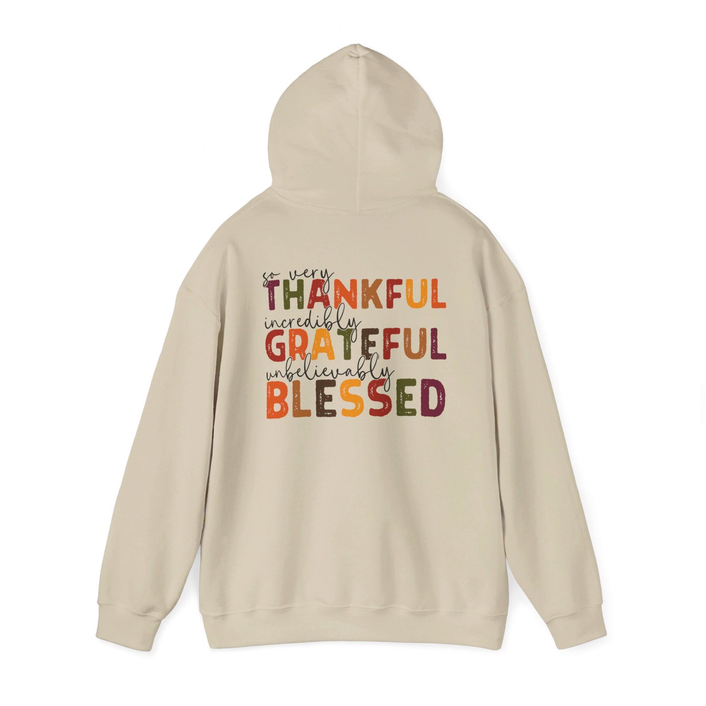 Grateful Thankful Blessed Hoodie - Hoodie - Nazareth Treasures