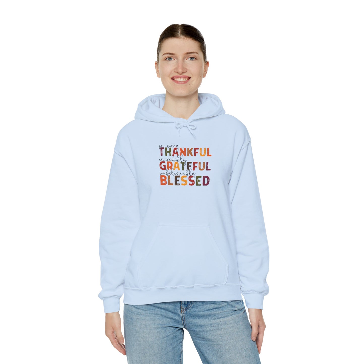 Grateful Thankful Blessed Hoodie - Hoodie - Nazareth Treasures