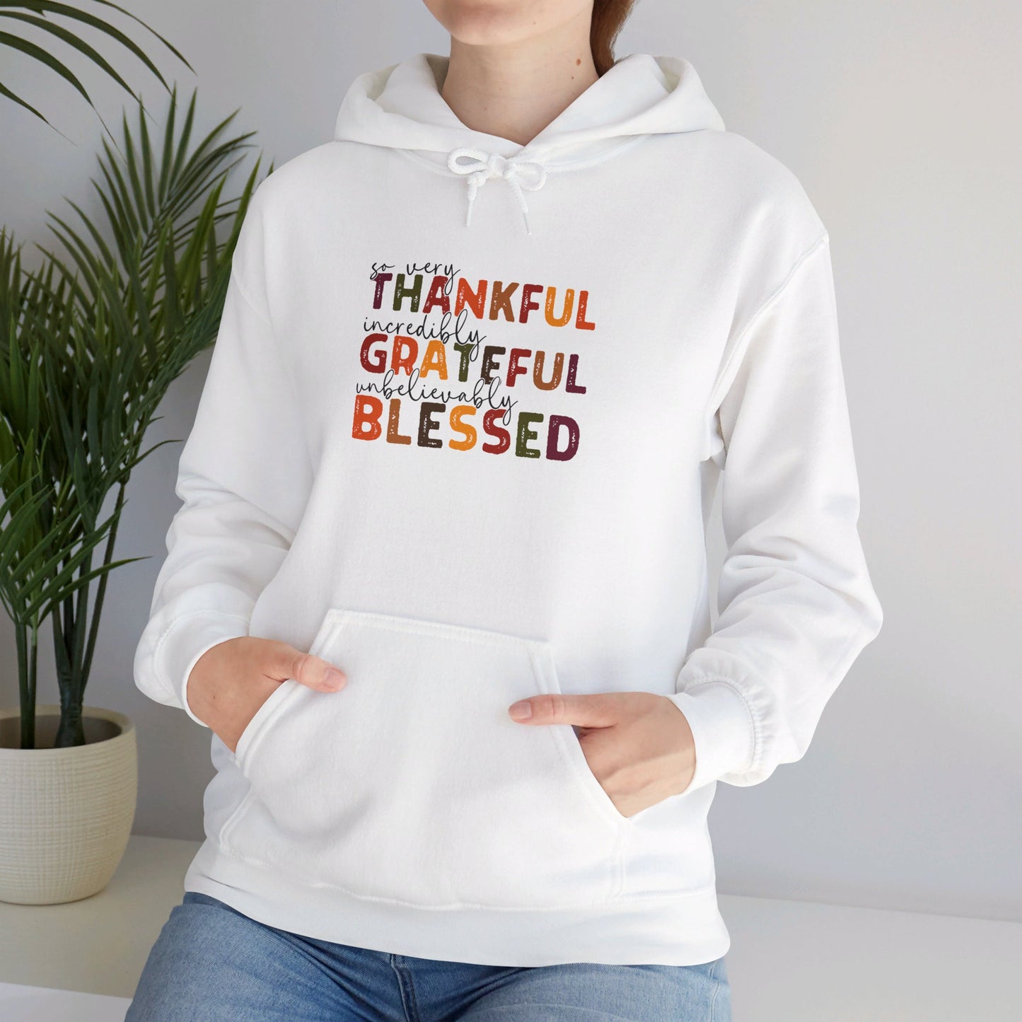 Grateful Thankful Blessed Hoodie - Hoodie - Nazareth Treasures