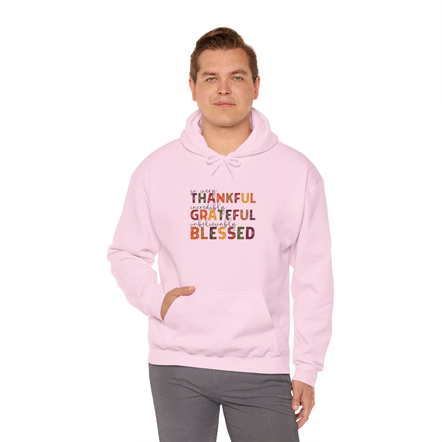 Grateful Thankful Blessed Hoodie - Hoodie - Nazareth Treasures