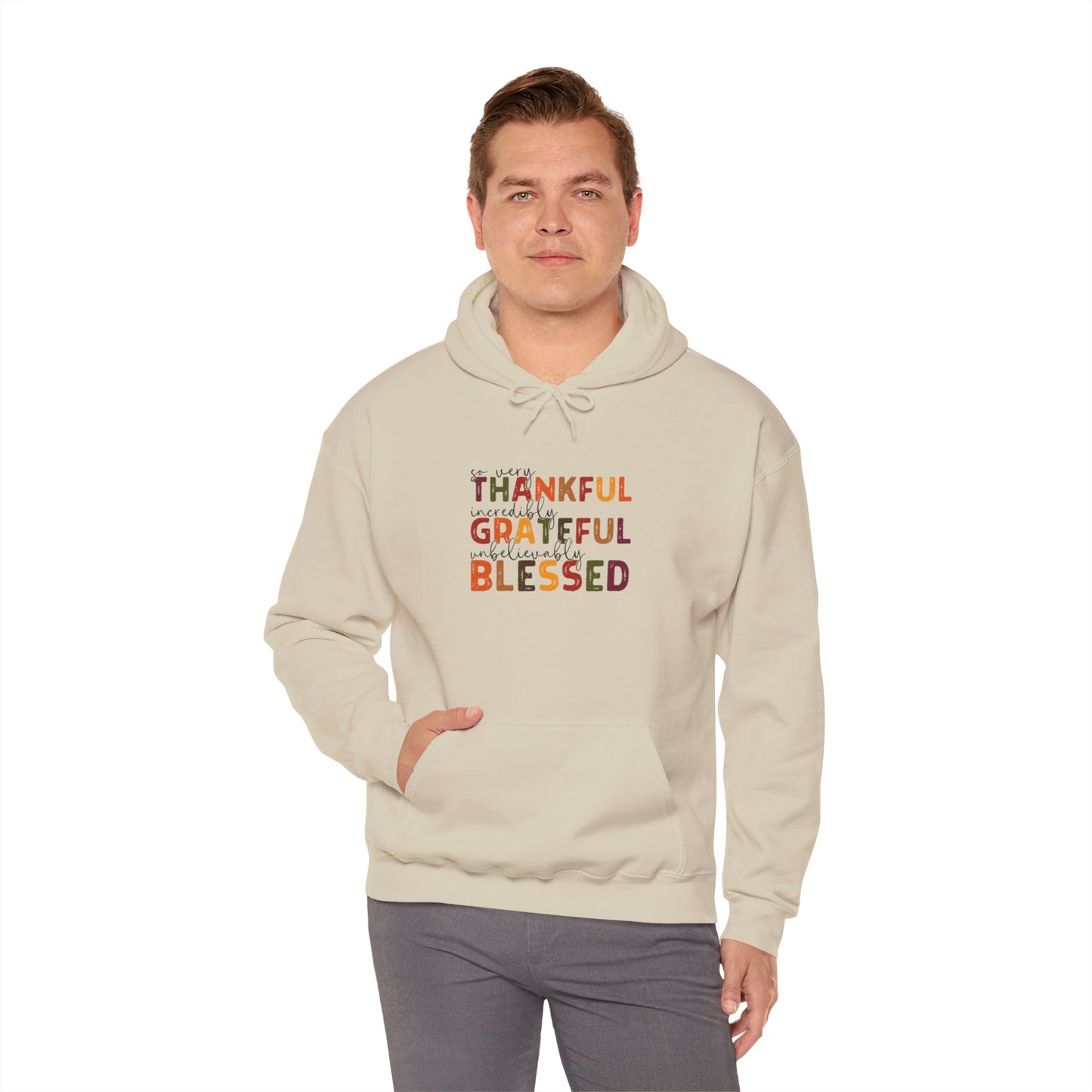 Grateful Thankful Blessed Hoodie - Hoodie - Nazareth Treasures