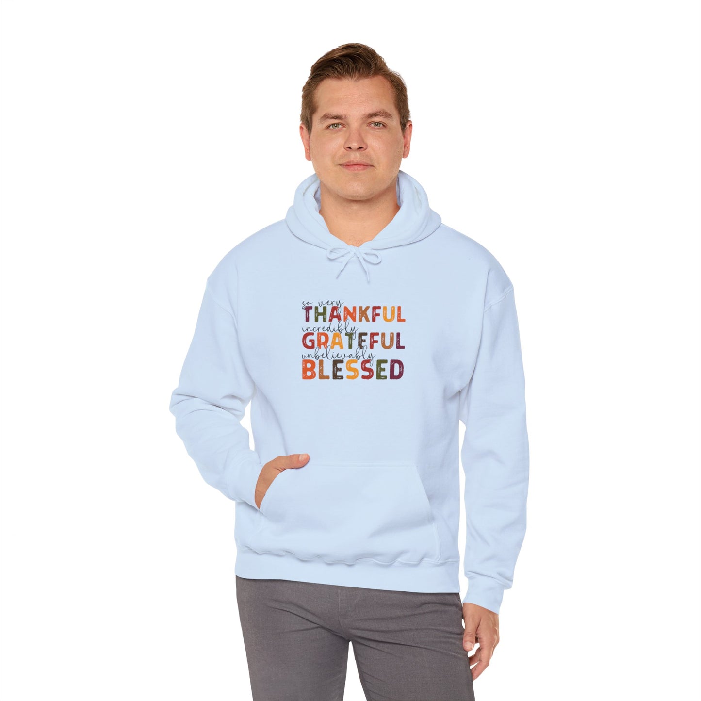 Grateful Thankful Blessed Hoodie - Hoodie - Nazareth Treasures