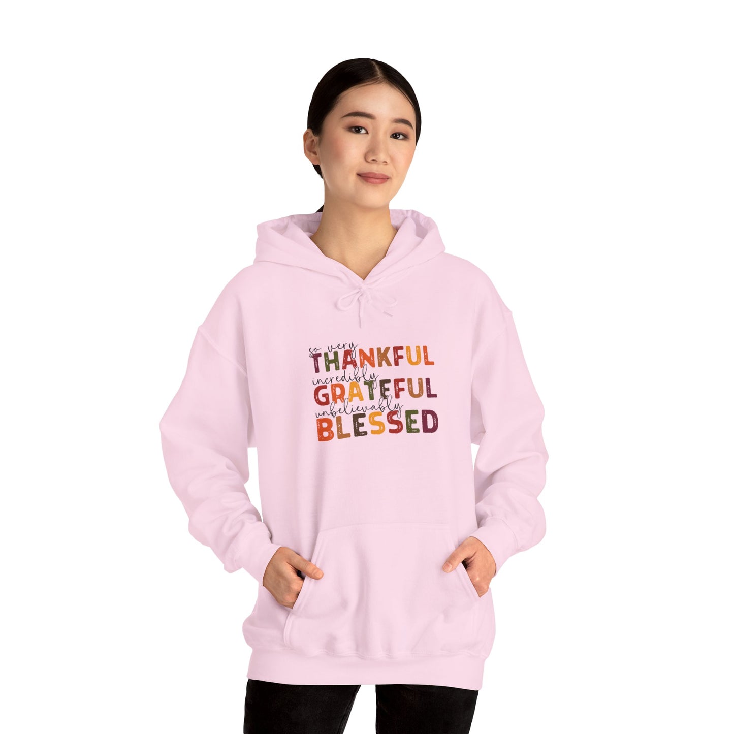 Grateful Thankful Blessed Hoodie - Hoodie - Nazareth Treasures