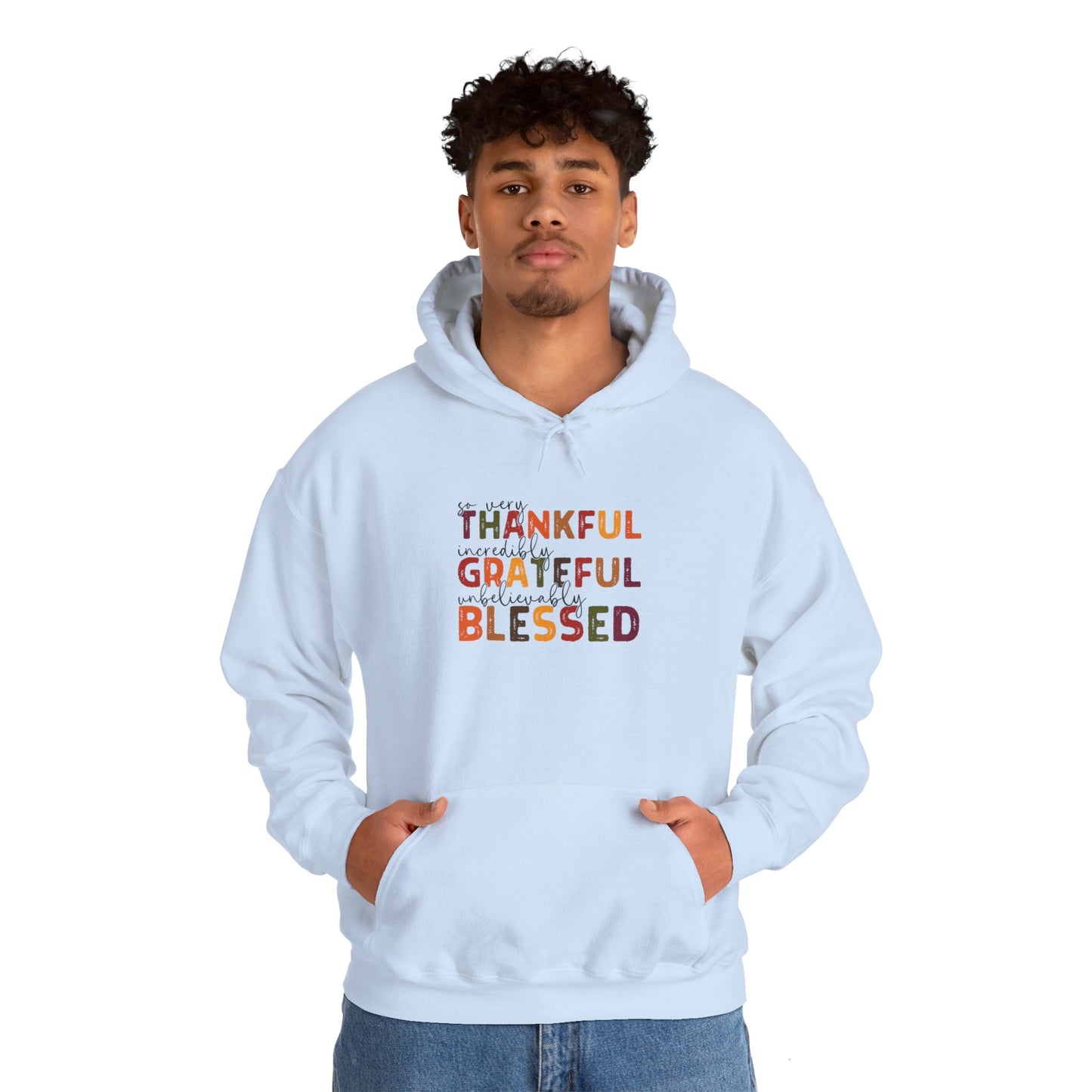 Grateful Thankful Blessed Hoodie - Hoodie - Nazareth Treasures