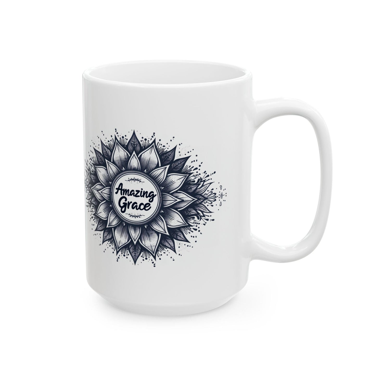 Amazing Grace, Mandala Leaves Ceramic Mug - Nazareth Treasures