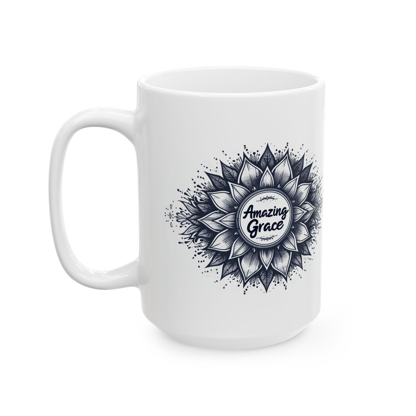 Amazing Grace, Mandala Leaves Ceramic Mug - Nazareth Treasures