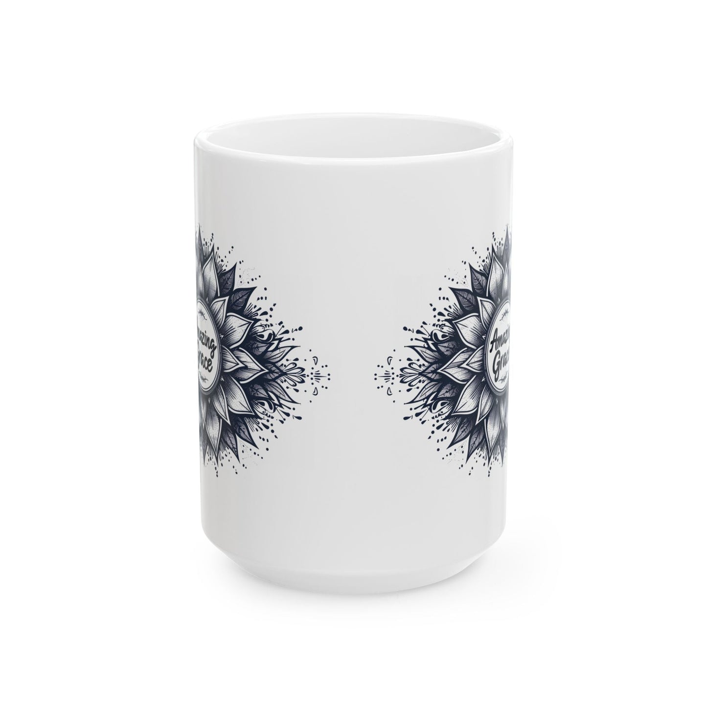 Amazing Grace, Mandala Leaves Ceramic Mug - Nazareth Treasures
