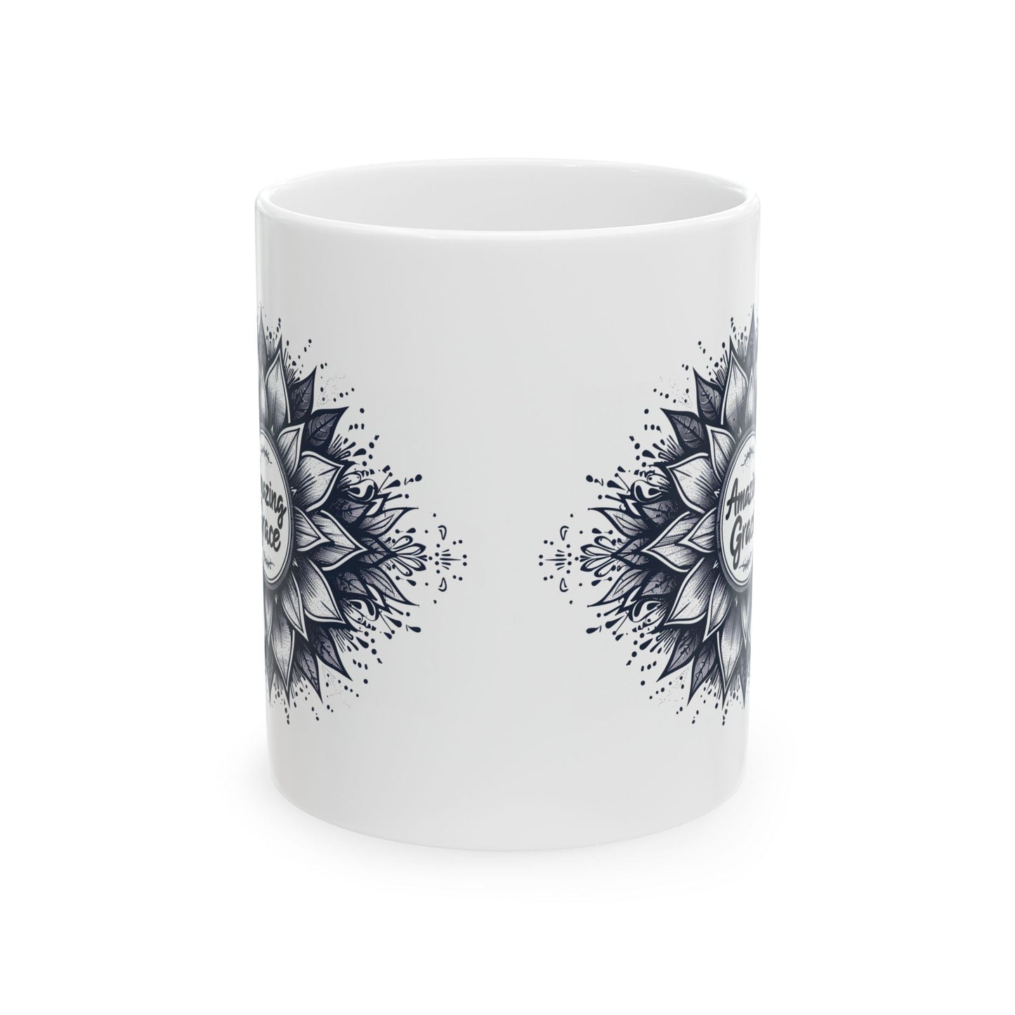 Amazing Grace, Mandala Leaves Ceramic Mug - Nazareth Treasures