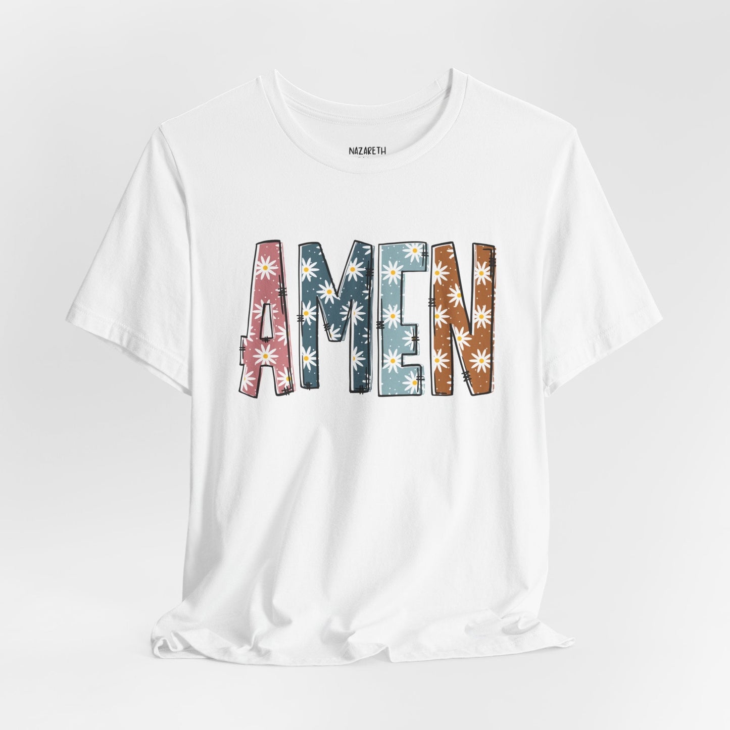 Amen Flowers Boho T-Shirt - Nazareth Treasures