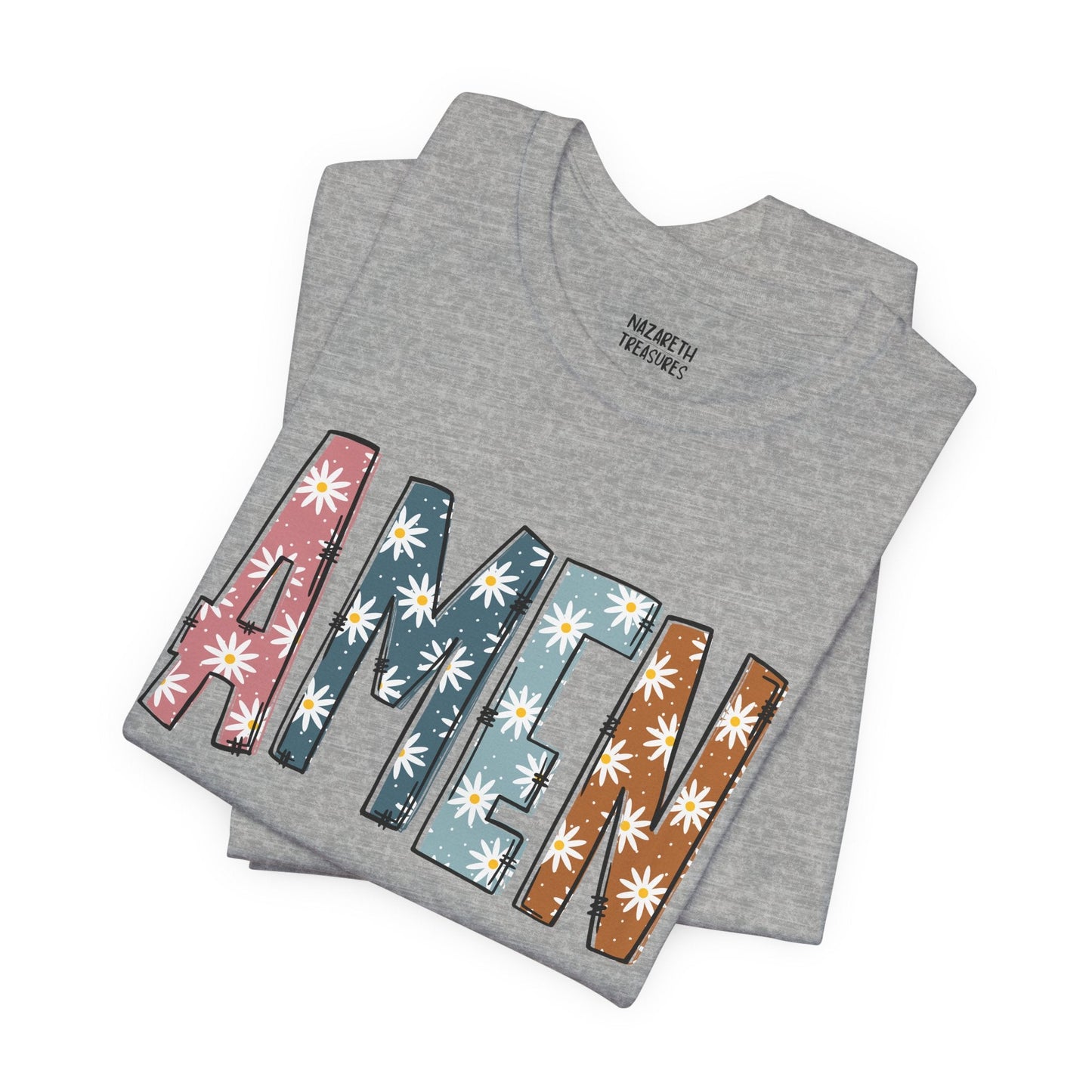 Amen Flowers Boho T-Shirt - Nazareth Treasures