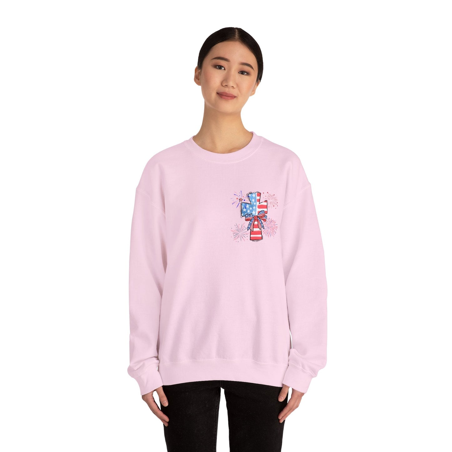 America Faith Cross Crewneck Sweatshirt - Nazareth Treasures