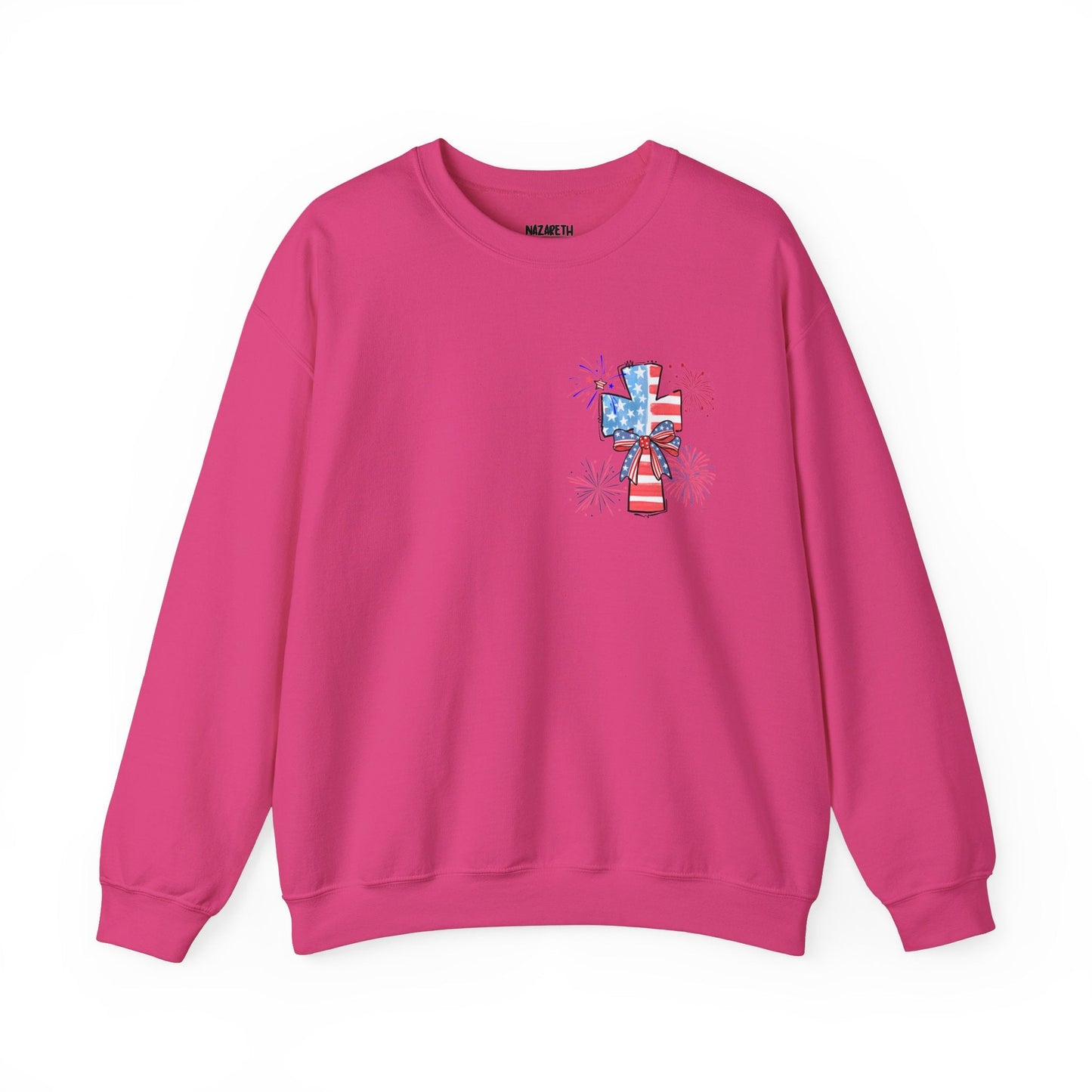 America Faith Cross Crewneck Sweatshirt - Nazareth Treasures