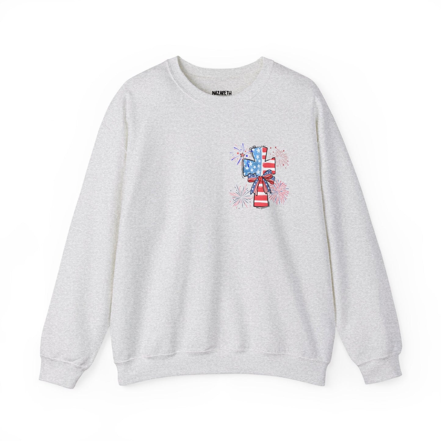 America Faith Cross Crewneck Sweatshirt - Nazareth Treasures