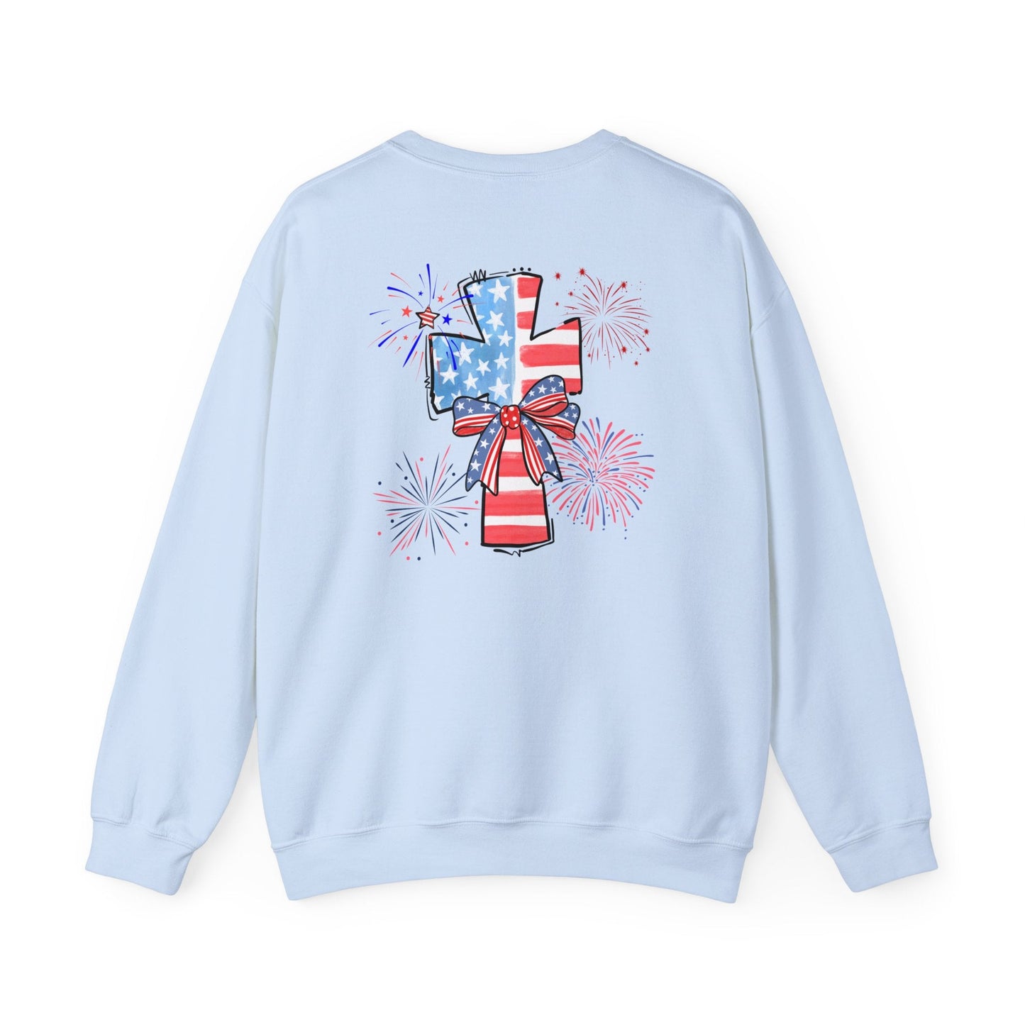 America Faith Cross Crewneck Sweatshirt - Nazareth Treasures