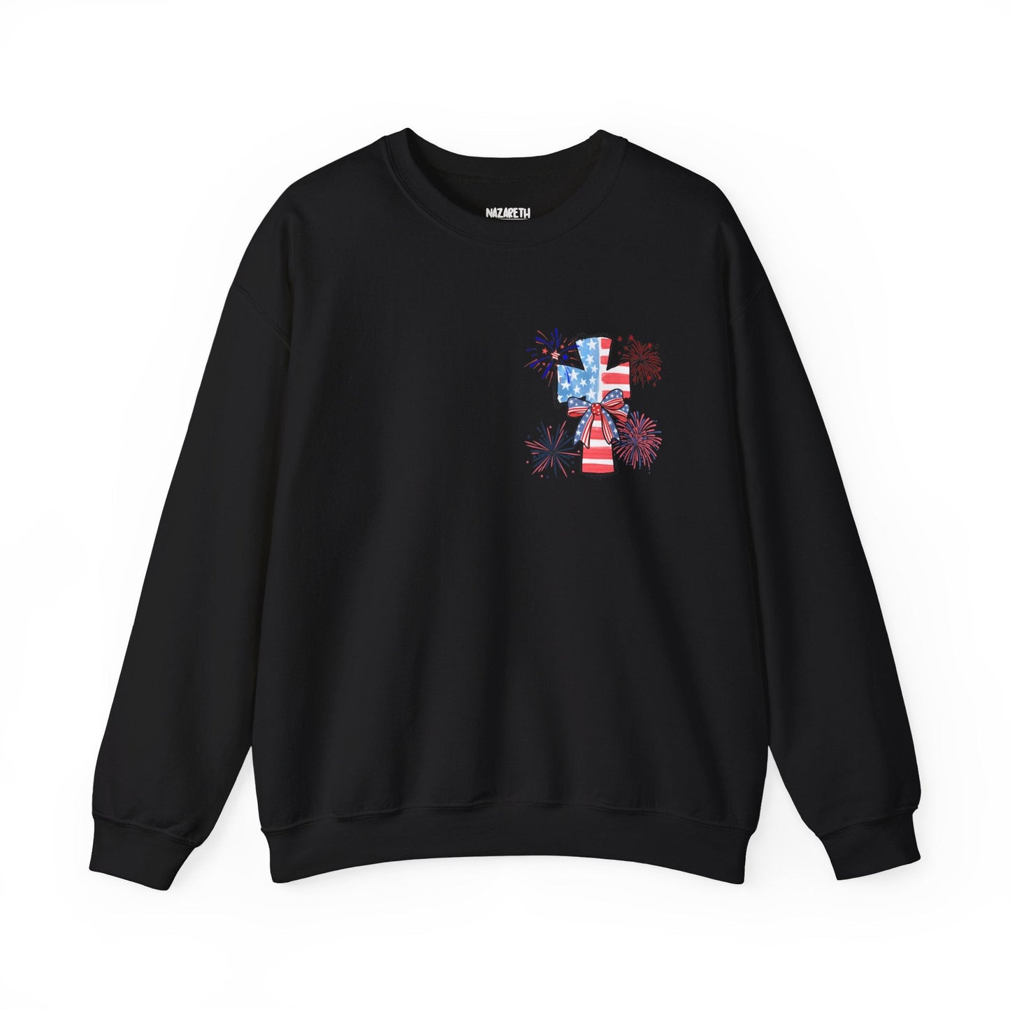 America Faith Cross Crewneck Sweatshirt - Nazareth Treasures