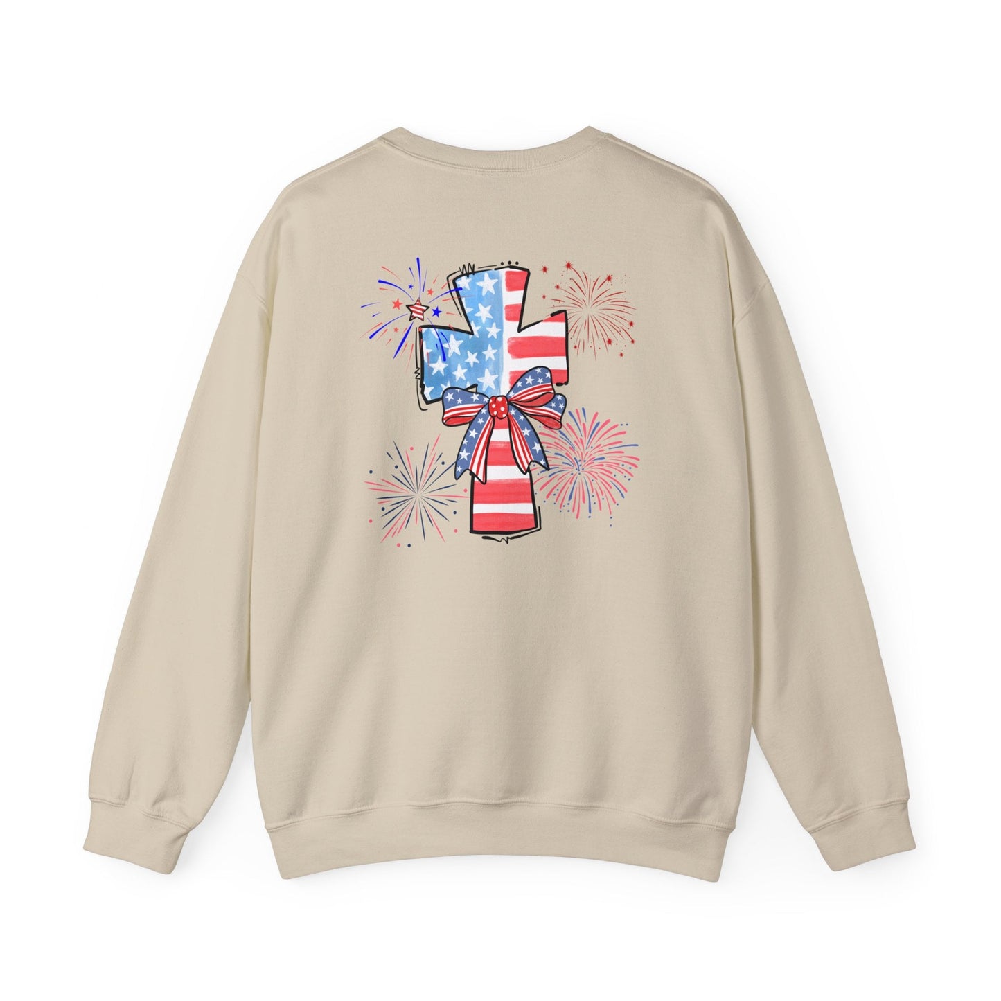 America Faith Cross Crewneck Sweatshirt - Nazareth Treasures