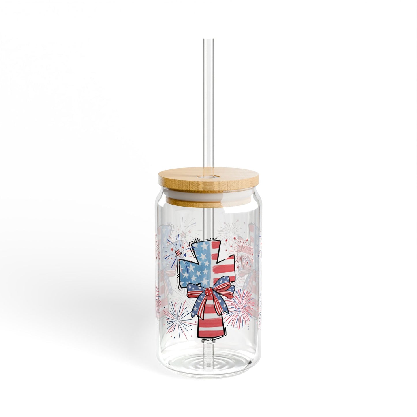 America Faith Cross Cup Glass, 16oz - Nazareth Treasures