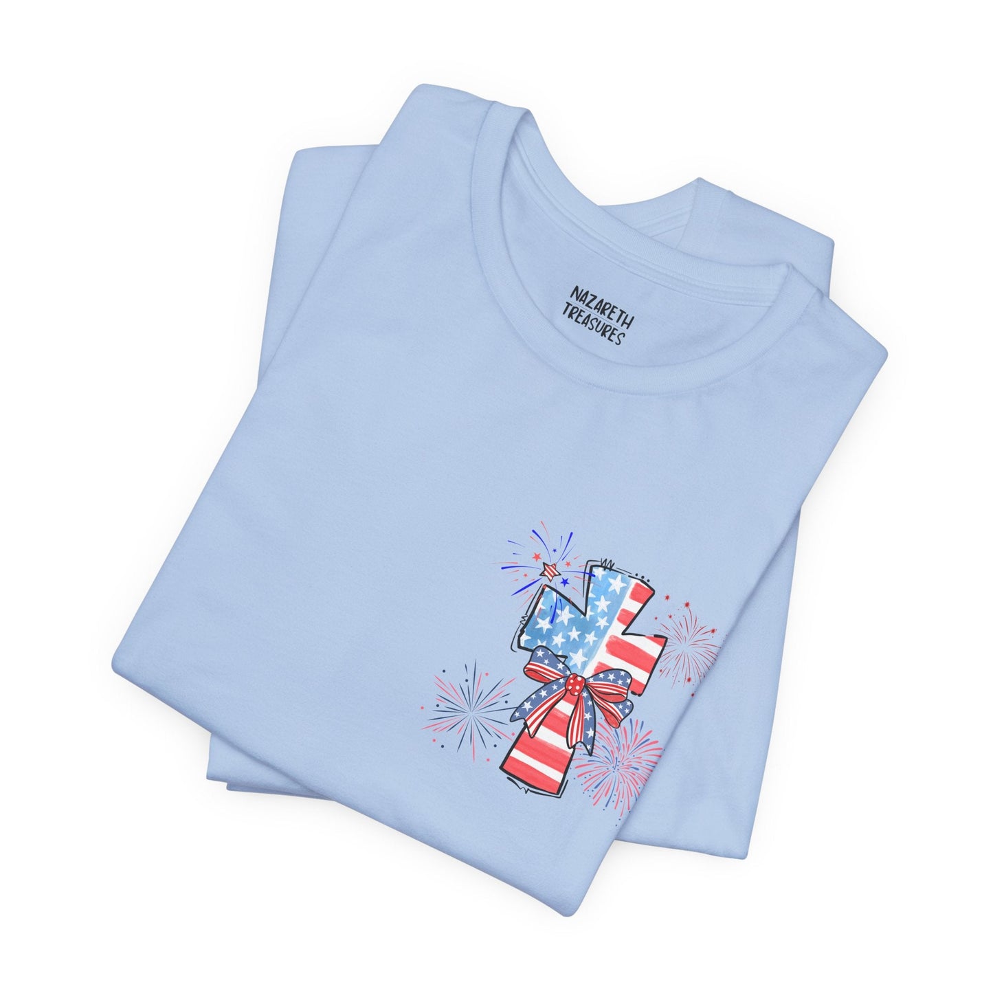 America Faith Cross T-Shirt - Nazareth Treasures