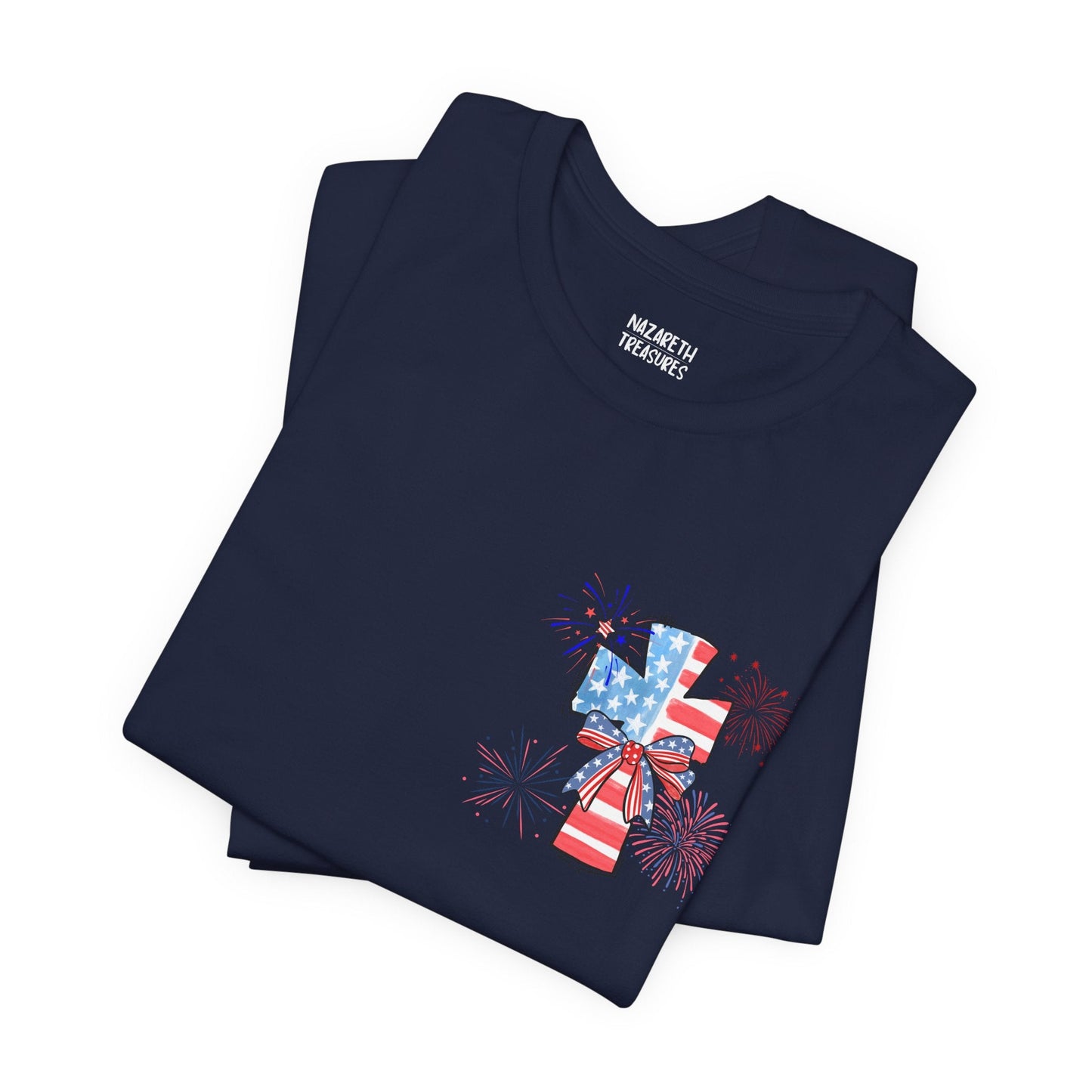 America Faith Cross T-Shirt - Nazareth Treasures