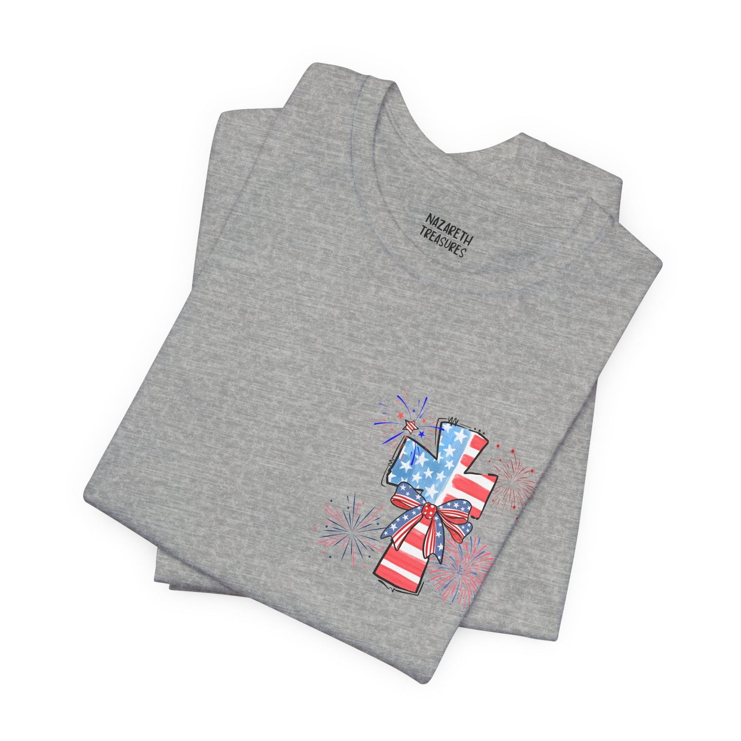 America Faith Cross T-Shirt - Nazareth Treasures
