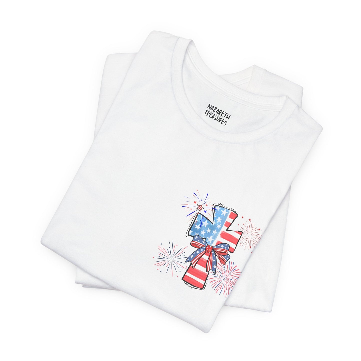 America Faith Cross T-Shirt - Nazareth Treasures