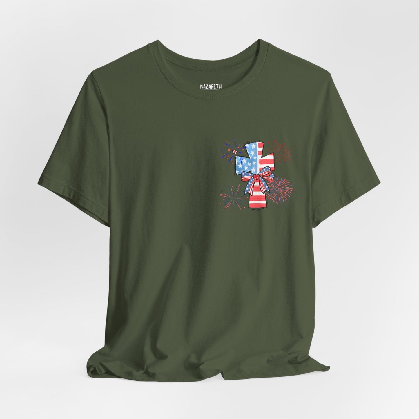America Faith Cross T-Shirt - Nazareth Treasures