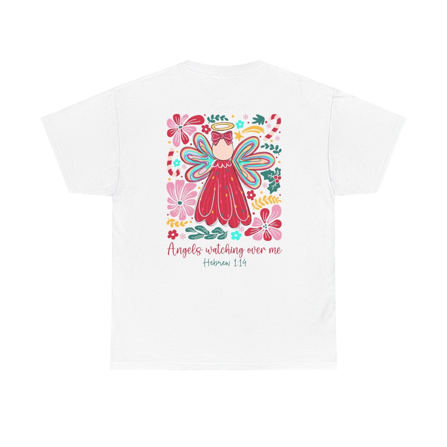 Angels Watching Over Me - Hebrews 1:14 Christmas T-shirt - Nazareth Treasures