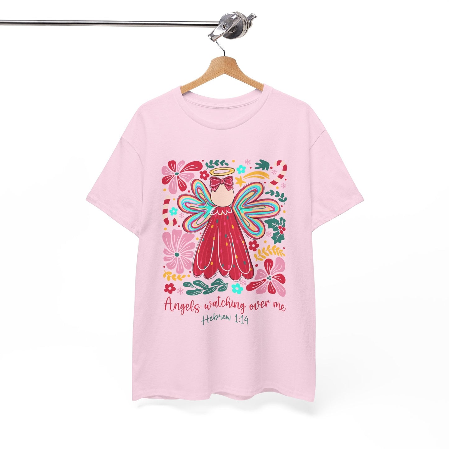 Angels Watching Over Me - Hebrews 1:14 Christmas T-shirt - Nazareth Treasures