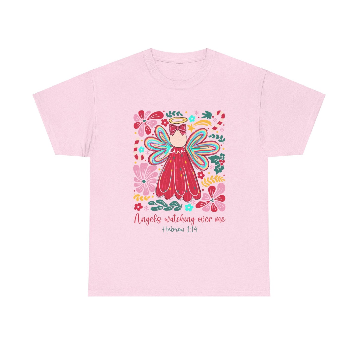 Angels Watching Over Me - Hebrews 1:14 Christmas T-shirt - Nazareth Treasures
