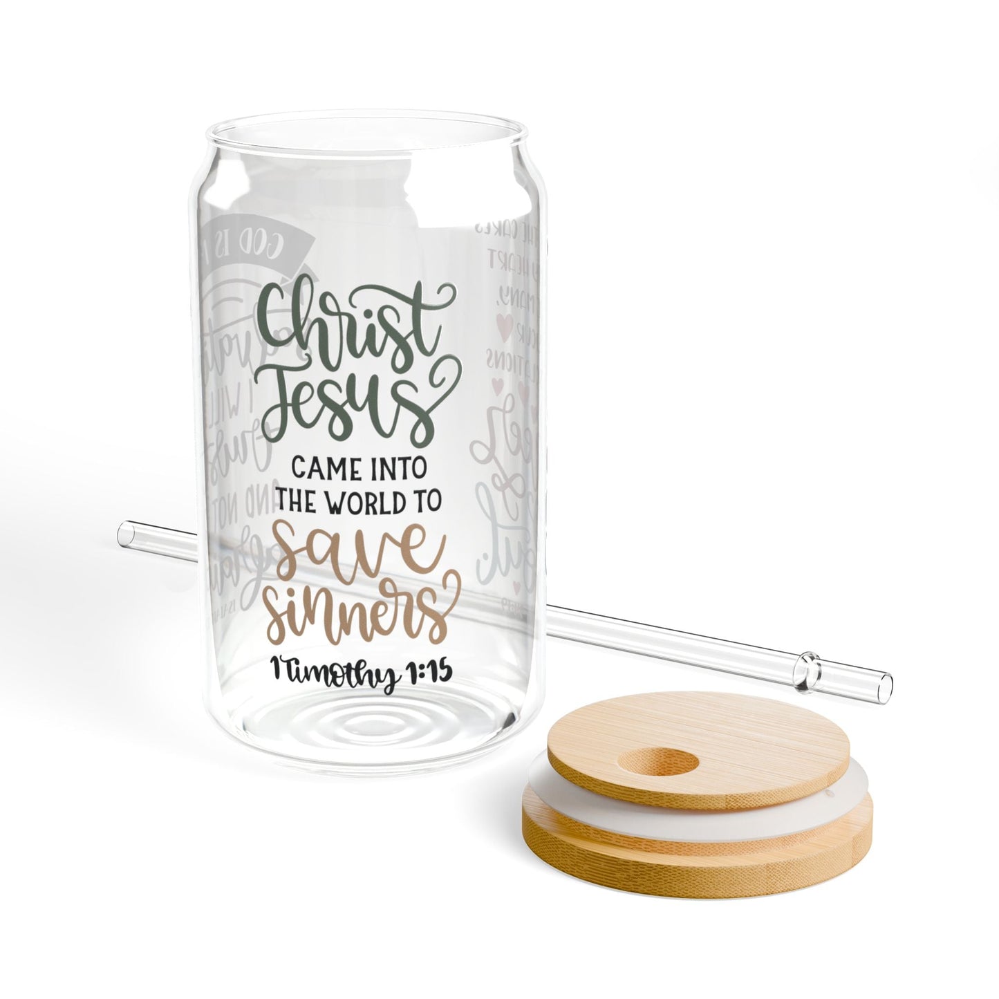 Bible Verses Cup Glass, 16oz - Nazareth Treasures