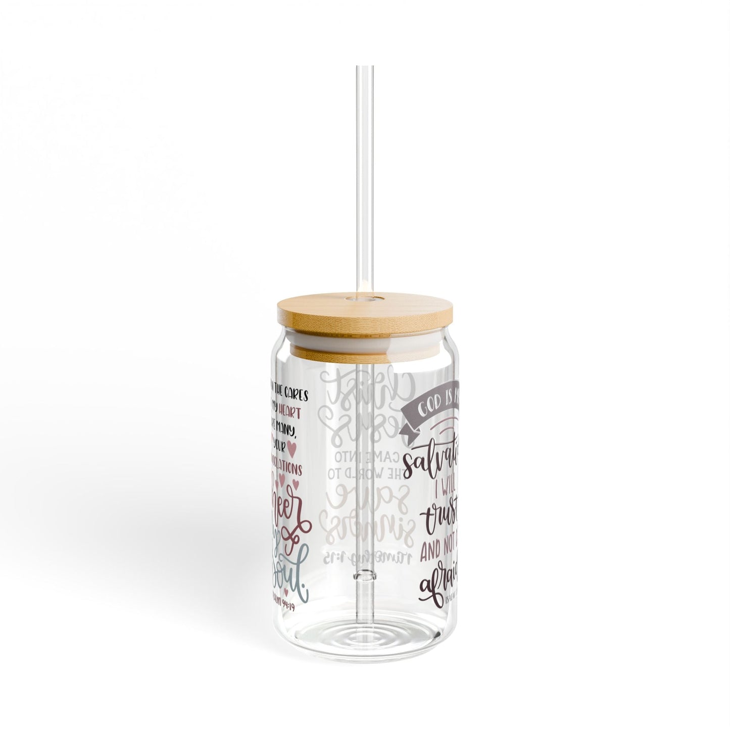 Bible Verses Cup Glass, 16oz - Nazareth Treasures