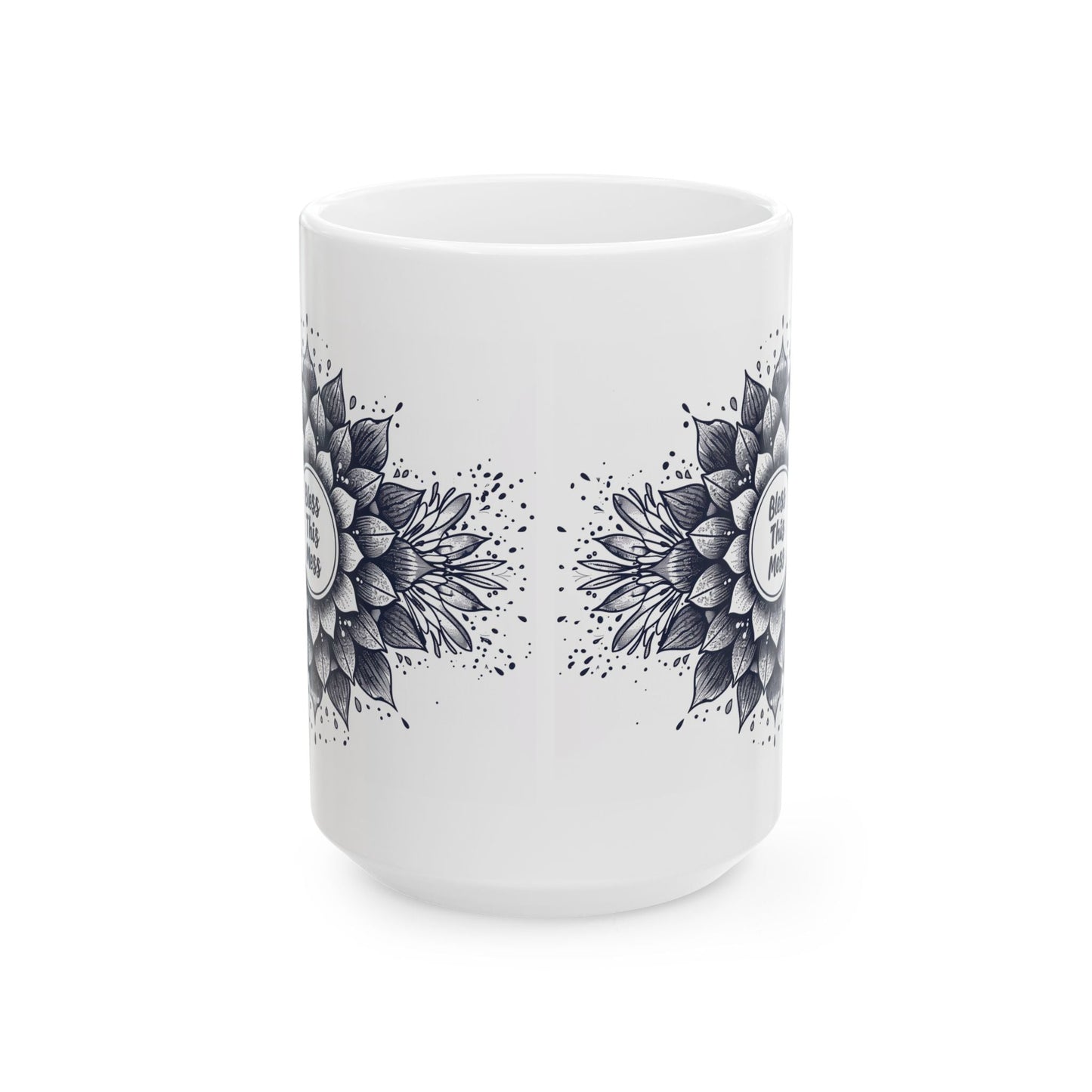 Bless This Mess, Mandala Leaves - Mug - Nazareth Treasures