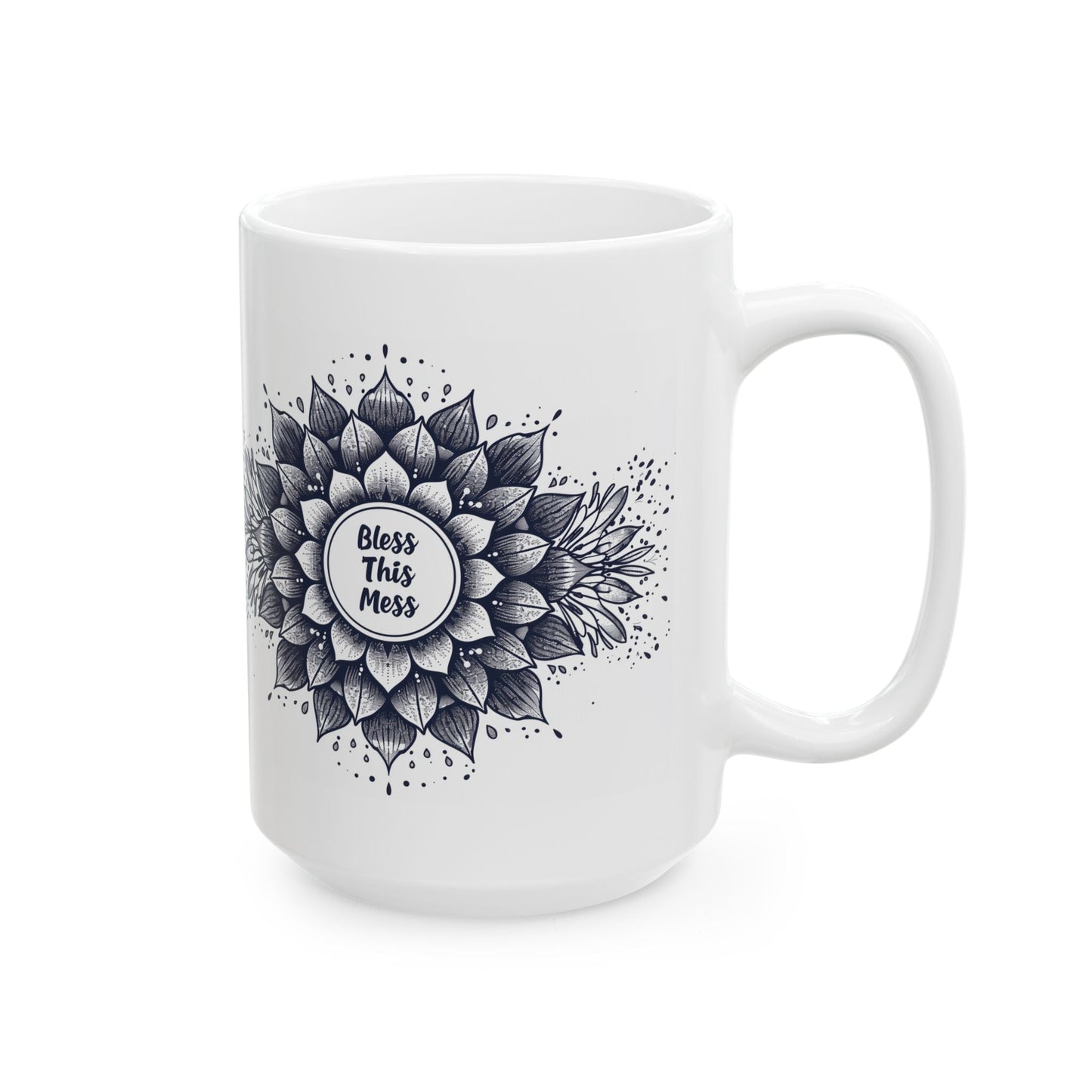 Bless This Mess, Mandala Leaves - Mug - Nazareth Treasures