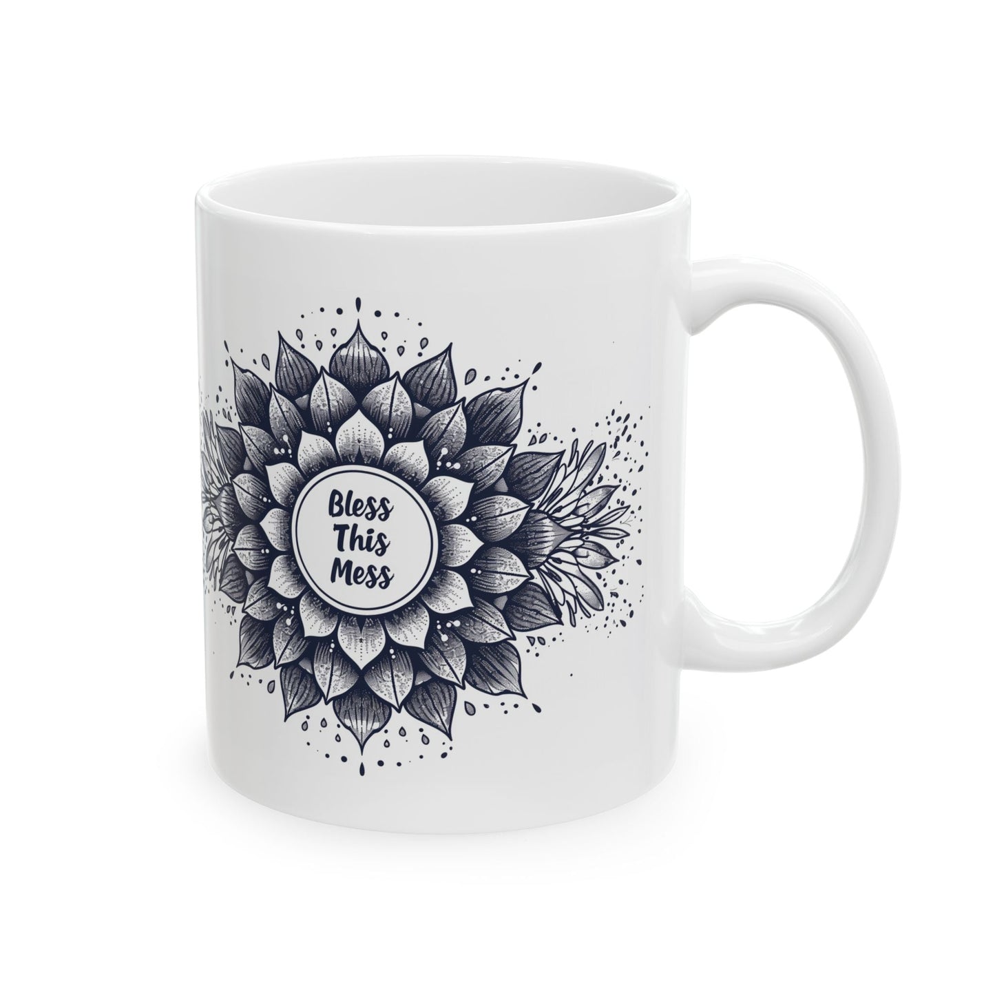 Bless This Mess, Mandala Leaves - Mug - Nazareth Treasures