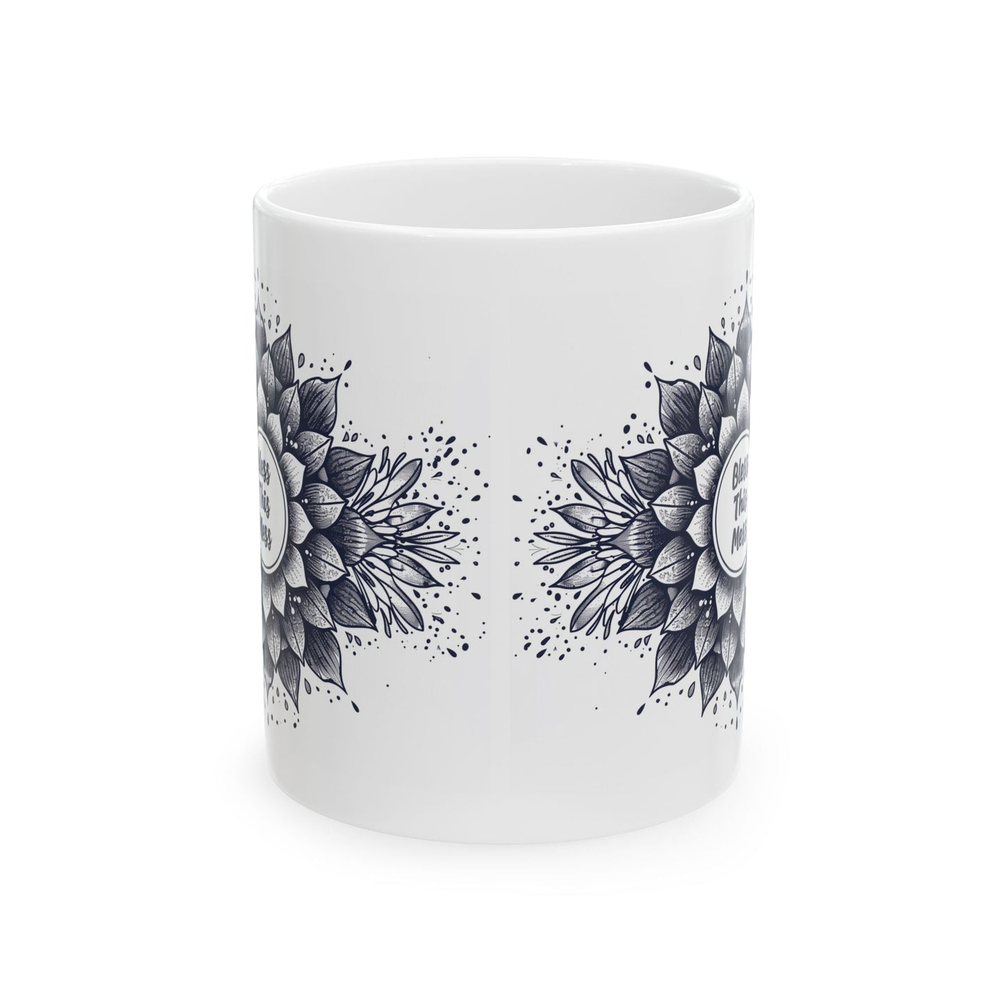 Bless This Mess, Mandala Leaves - Mug - Nazareth Treasures