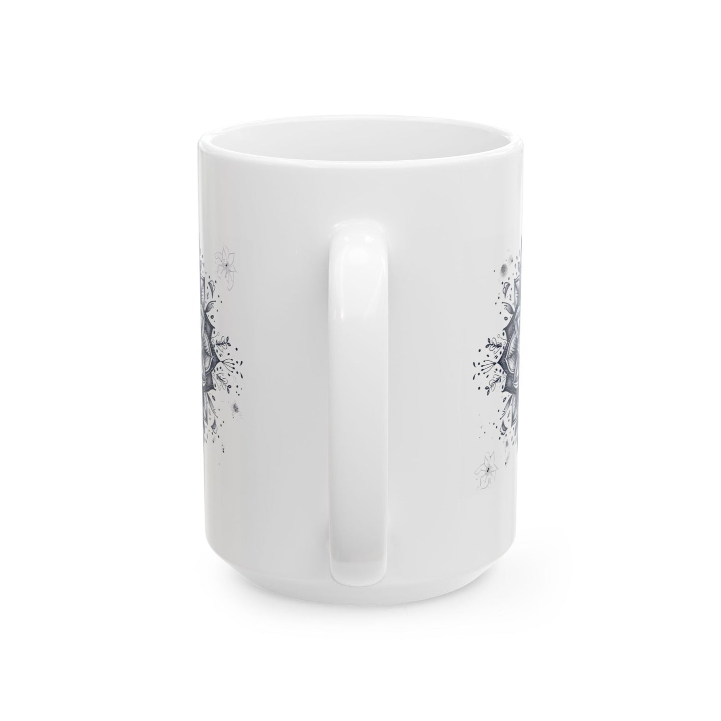 God's Plan, Mandala Leaves - Ceramic Mug, 11oz - Mug - Nazareth Treasures