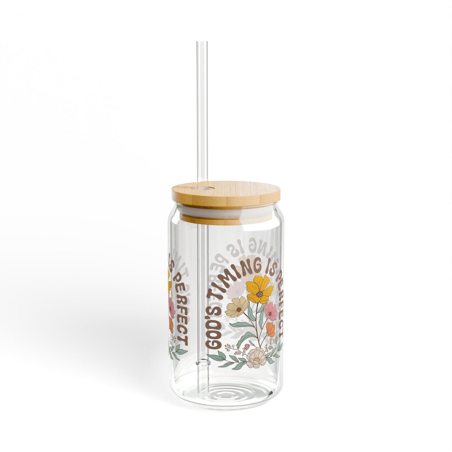 God's Timing Is Perfect Cup Glass, 16oz - Mug - Nazareth Treasures