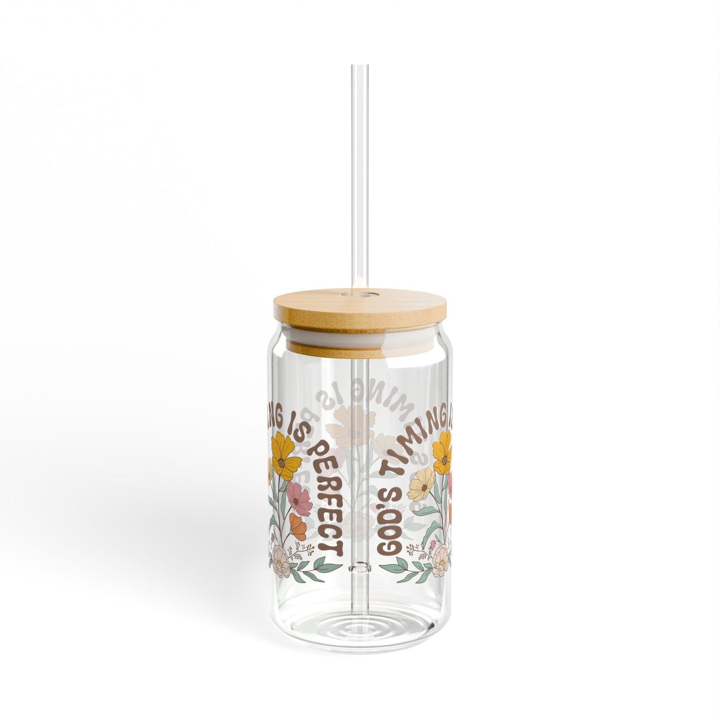God's Timing Is Perfect Cup Glass, 16oz - Mug - Nazareth Treasures