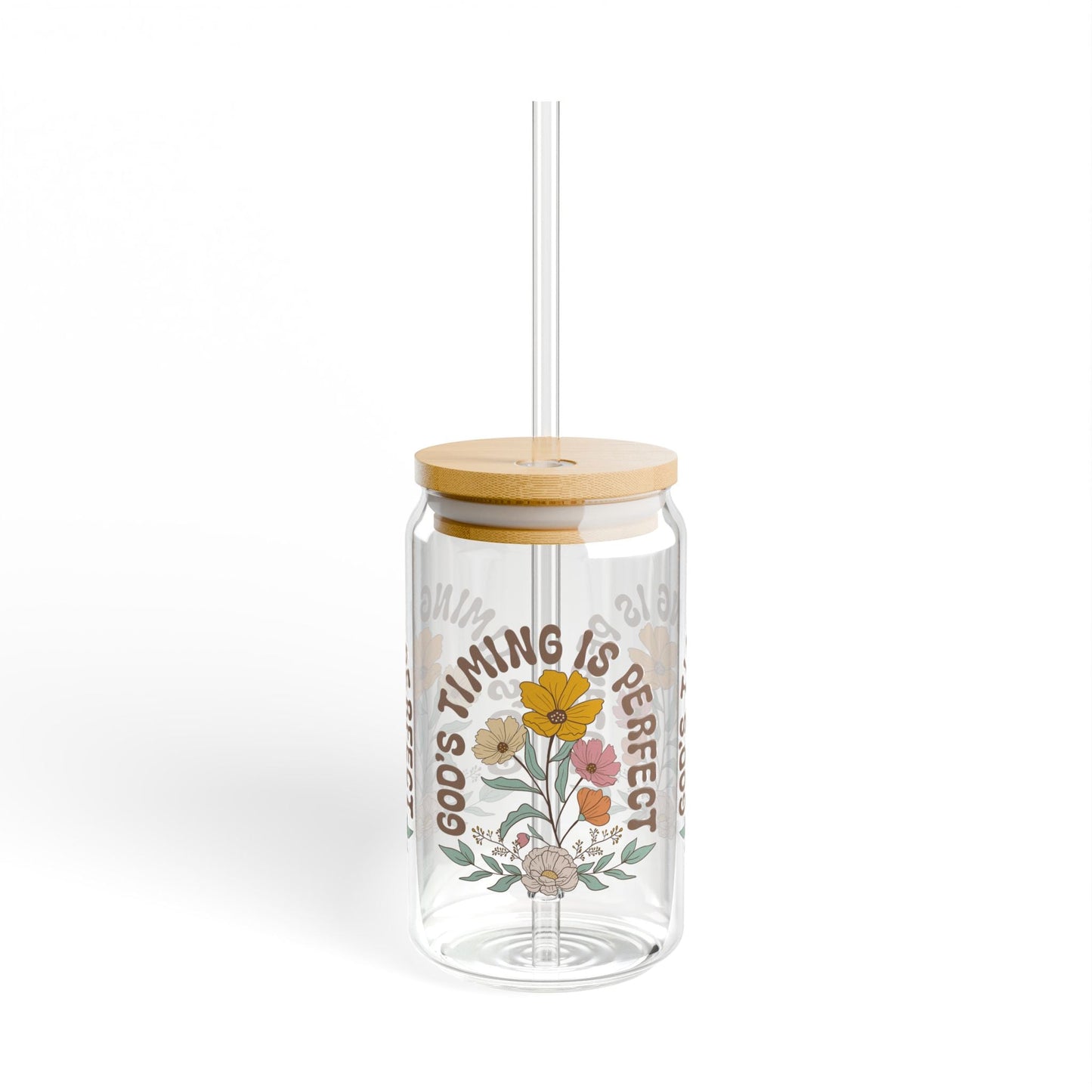 God's Timing Is Perfect Cup Glass, 16oz - Mug - Nazareth Treasures