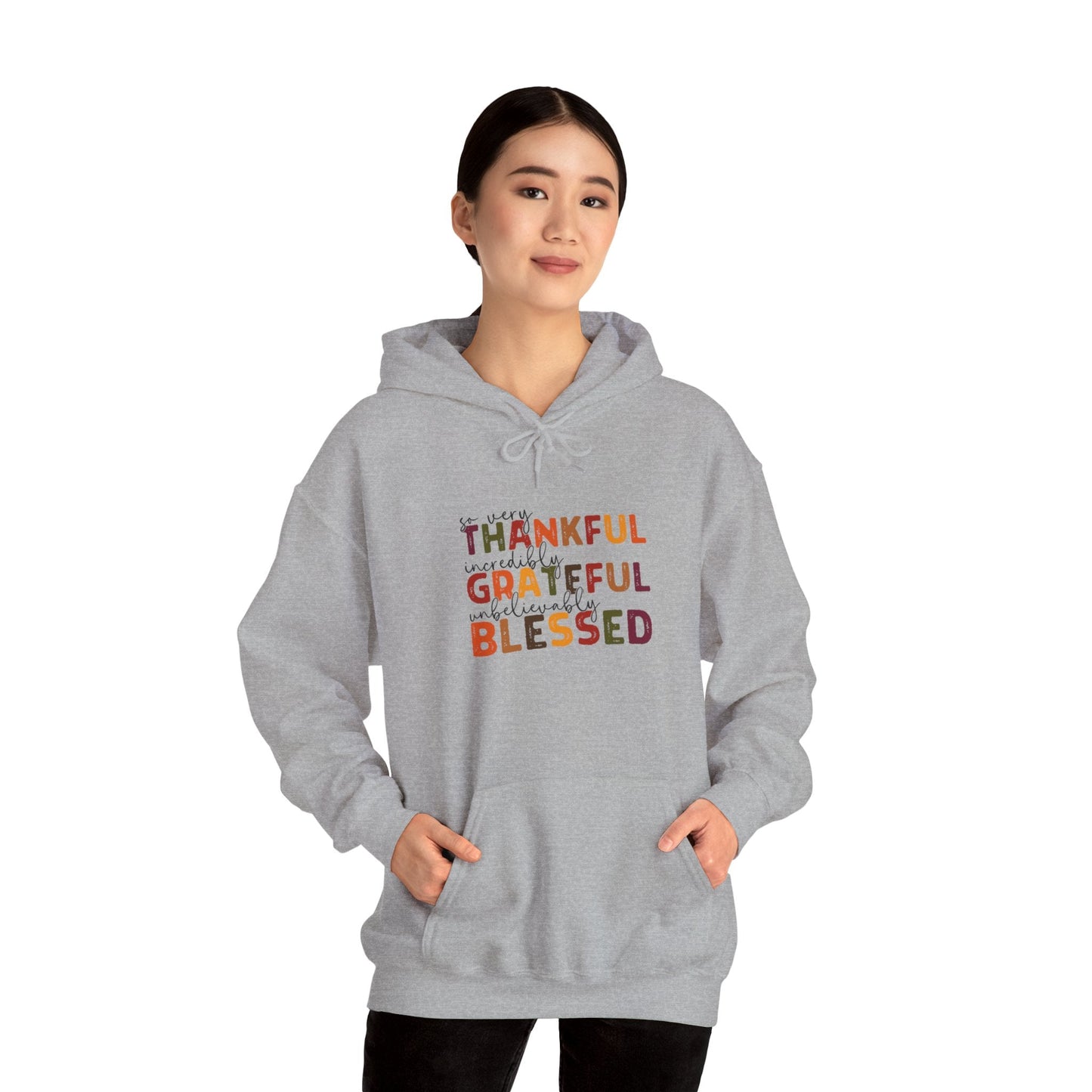 Grateful Thankful Blessed Hoodie - Hoodie - Nazareth Treasures