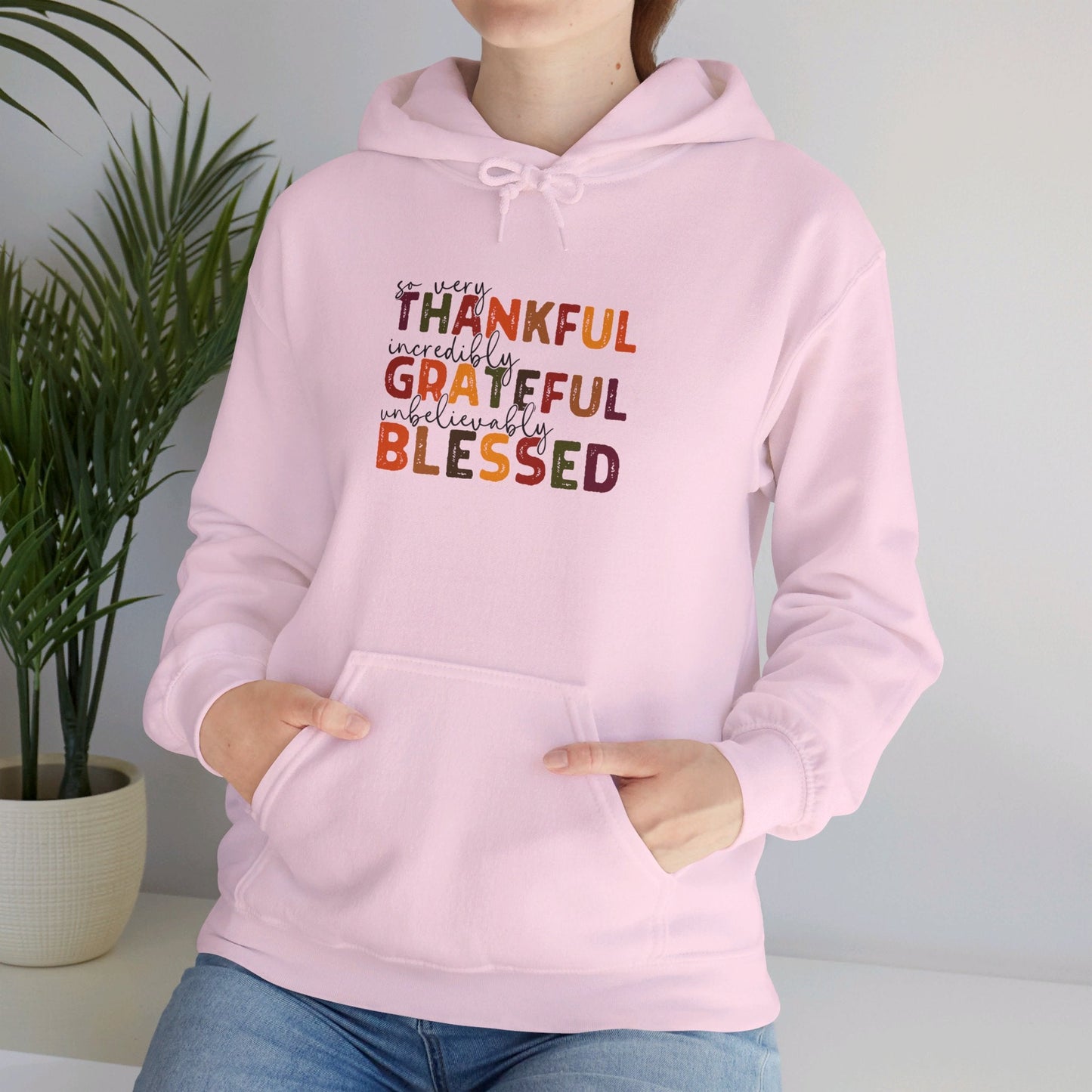 Grateful Thankful Blessed Hoodie - Hoodie - Nazareth Treasures