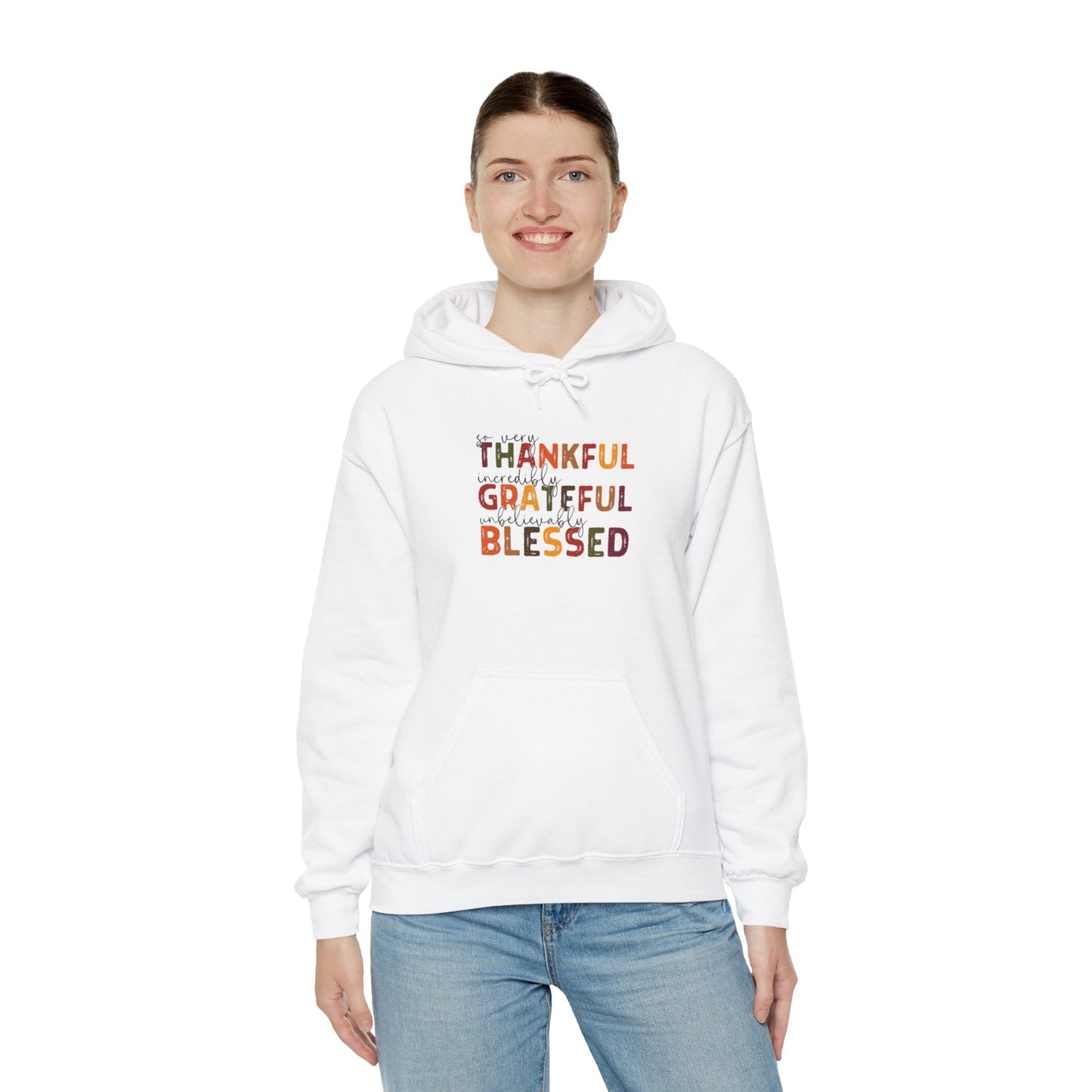 Grateful Thankful Blessed Hoodie - Hoodie - Nazareth Treasures