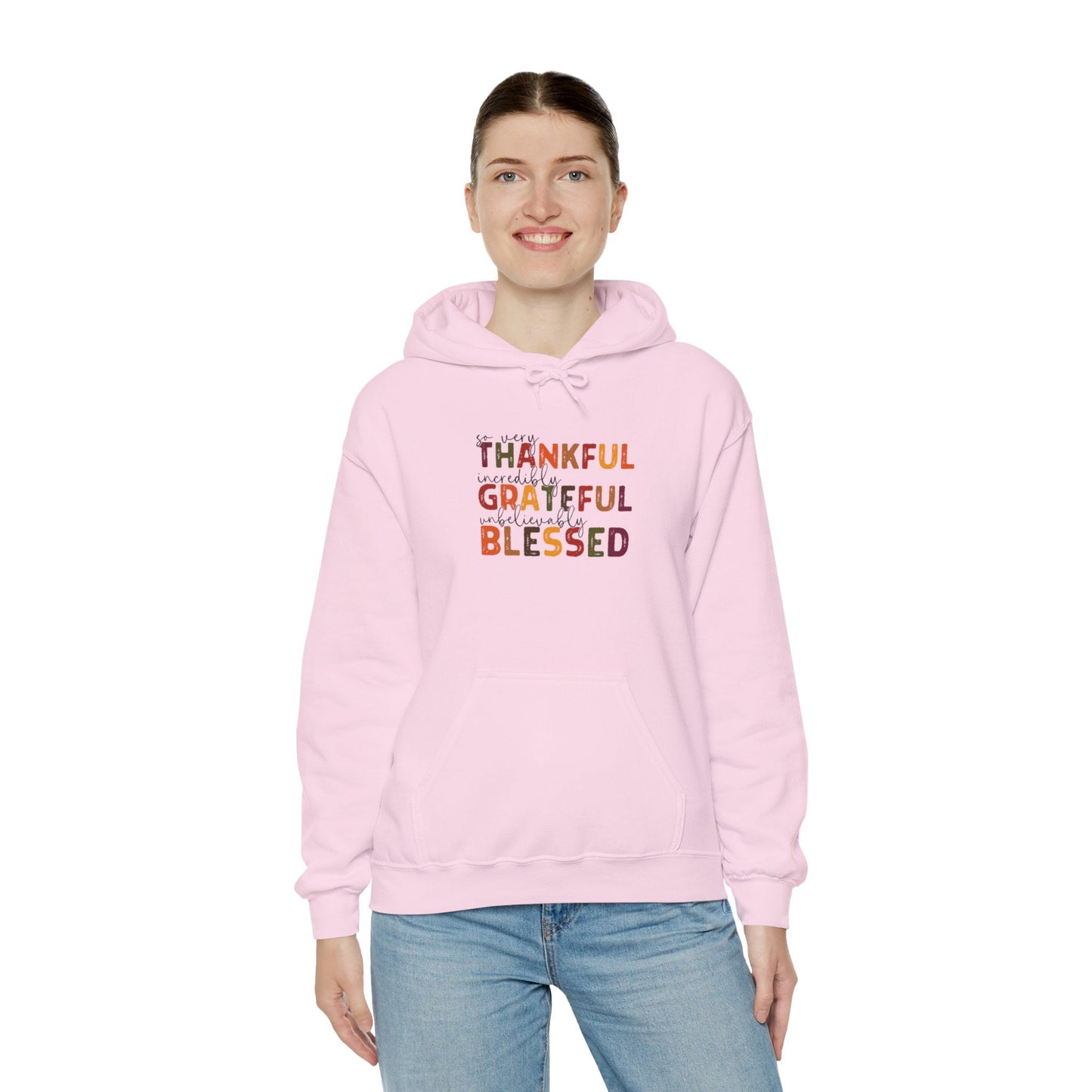 Grateful Thankful Blessed Hoodie - Hoodie - Nazareth Treasures