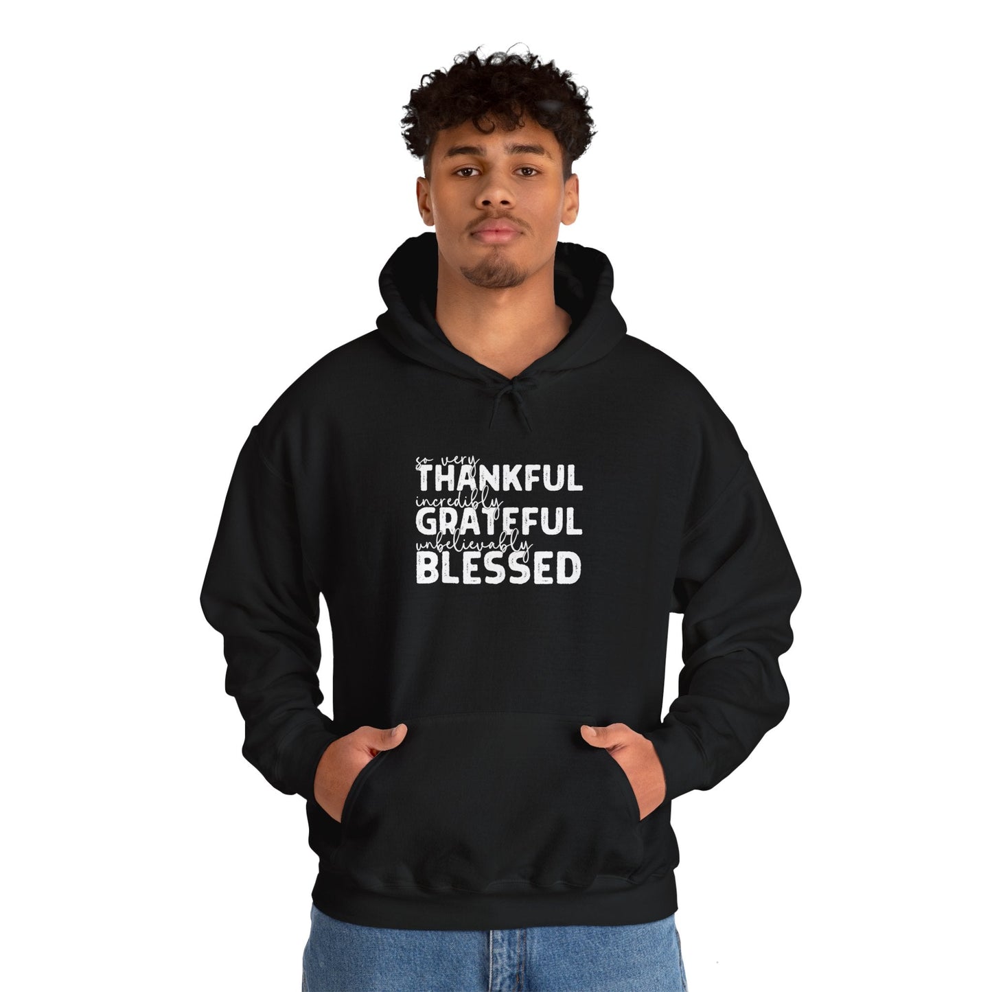 Grateful Thankful Blessed Hoodie - Hoodie - Nazareth Treasures