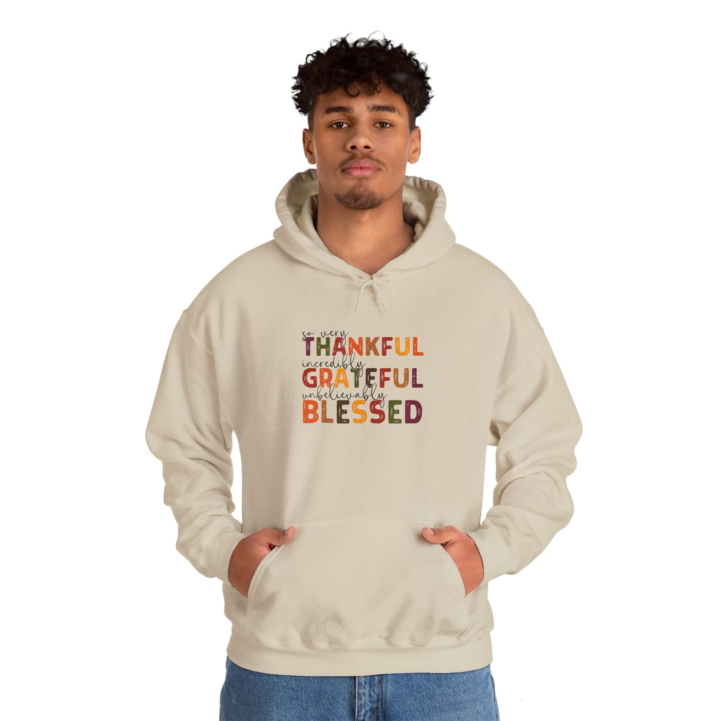 Grateful Thankful Blessed Hoodie - Hoodie - Nazareth Treasures