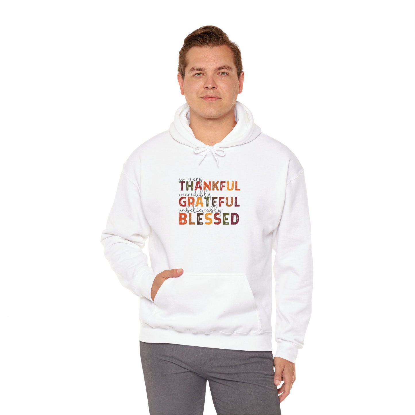 Grateful Thankful Blessed Hoodie - Hoodie - Nazareth Treasures