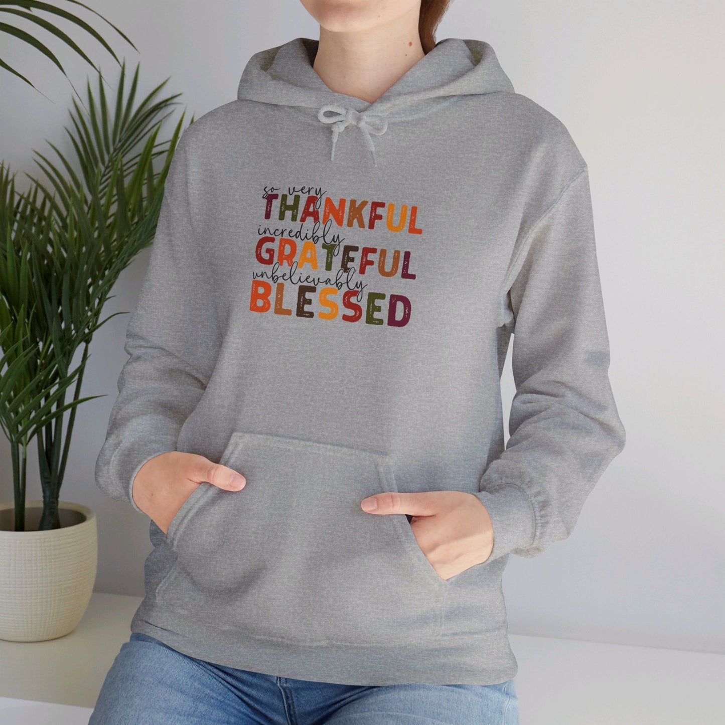 Grateful Thankful Blessed Hoodie - Hoodie - Nazareth Treasures